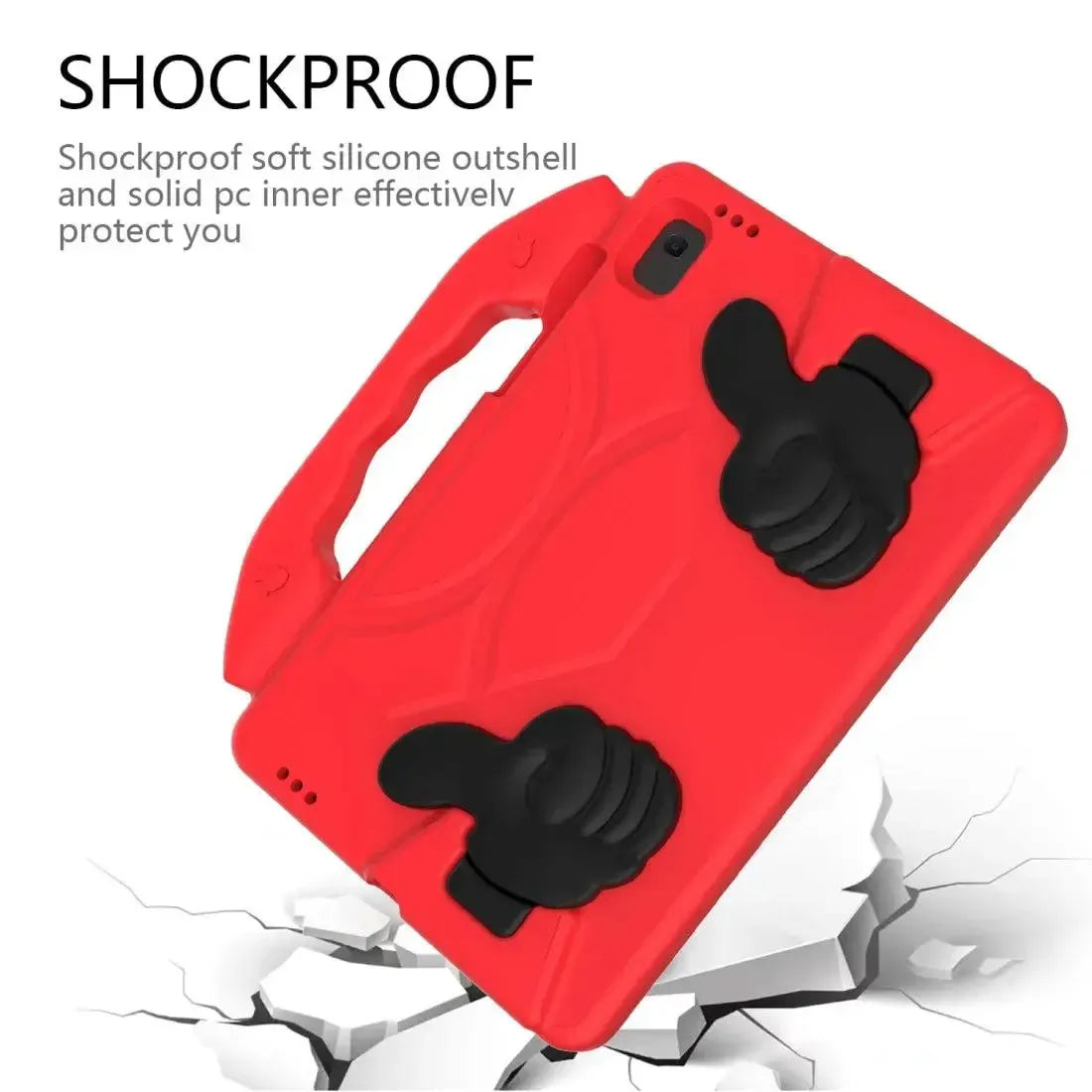 For Samsung Galaxy Tab A7 10.4 2020 Kids Friendly Case Shockproof Cover With Thumbs Up - Red