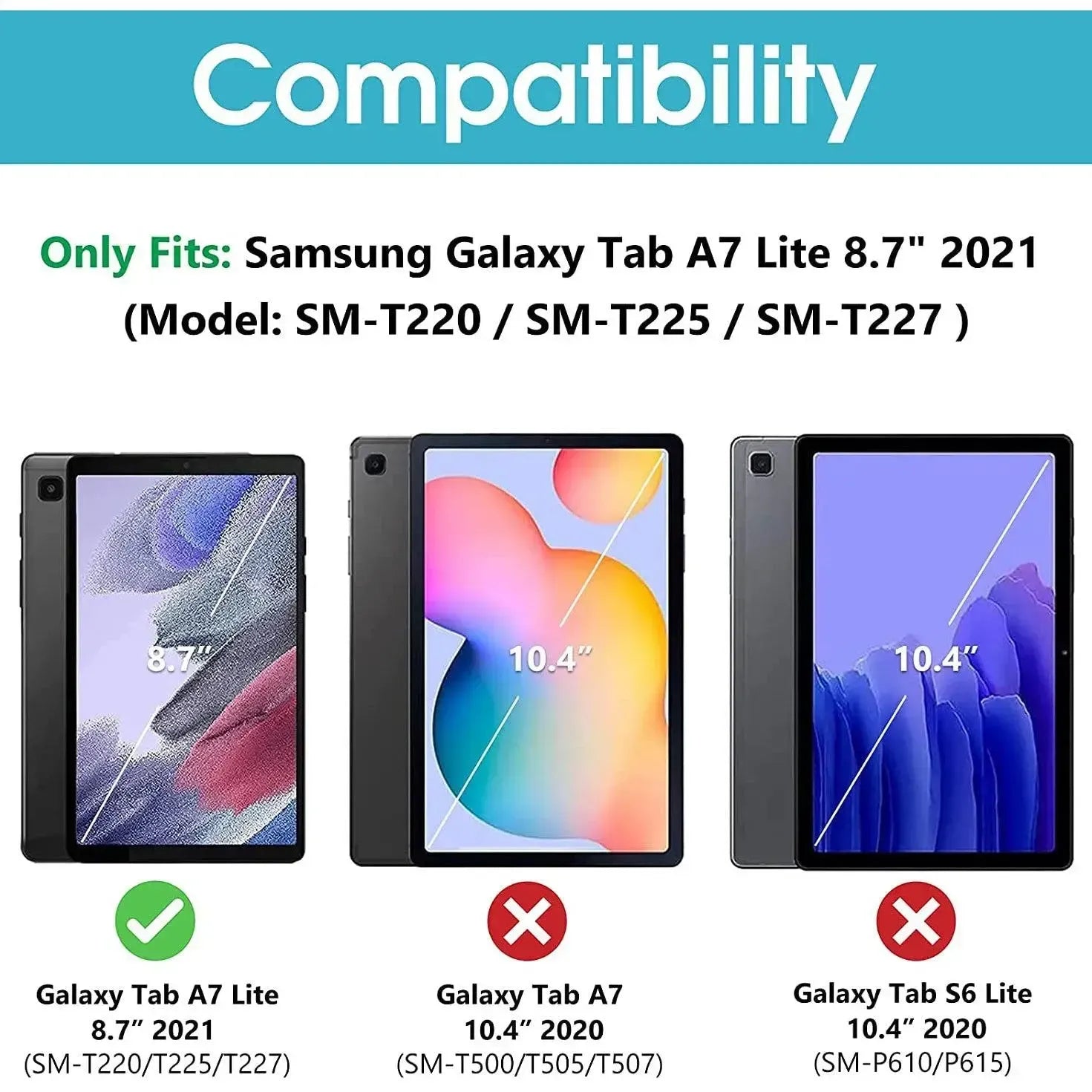 For Samsung Galaxy Tab A7 Lite Kids Case Shockproof Cover With Stand - Blue