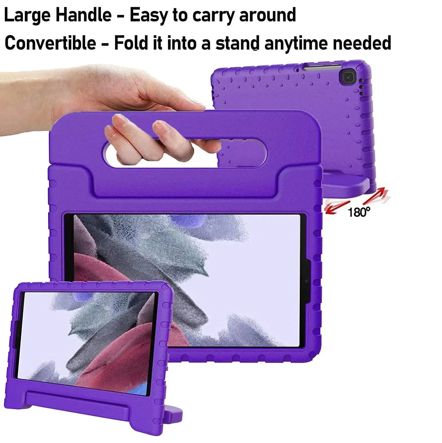 For Samsung Galaxy Tab A7 Lite Kids Case Shockproof Cover With Stand - Purple