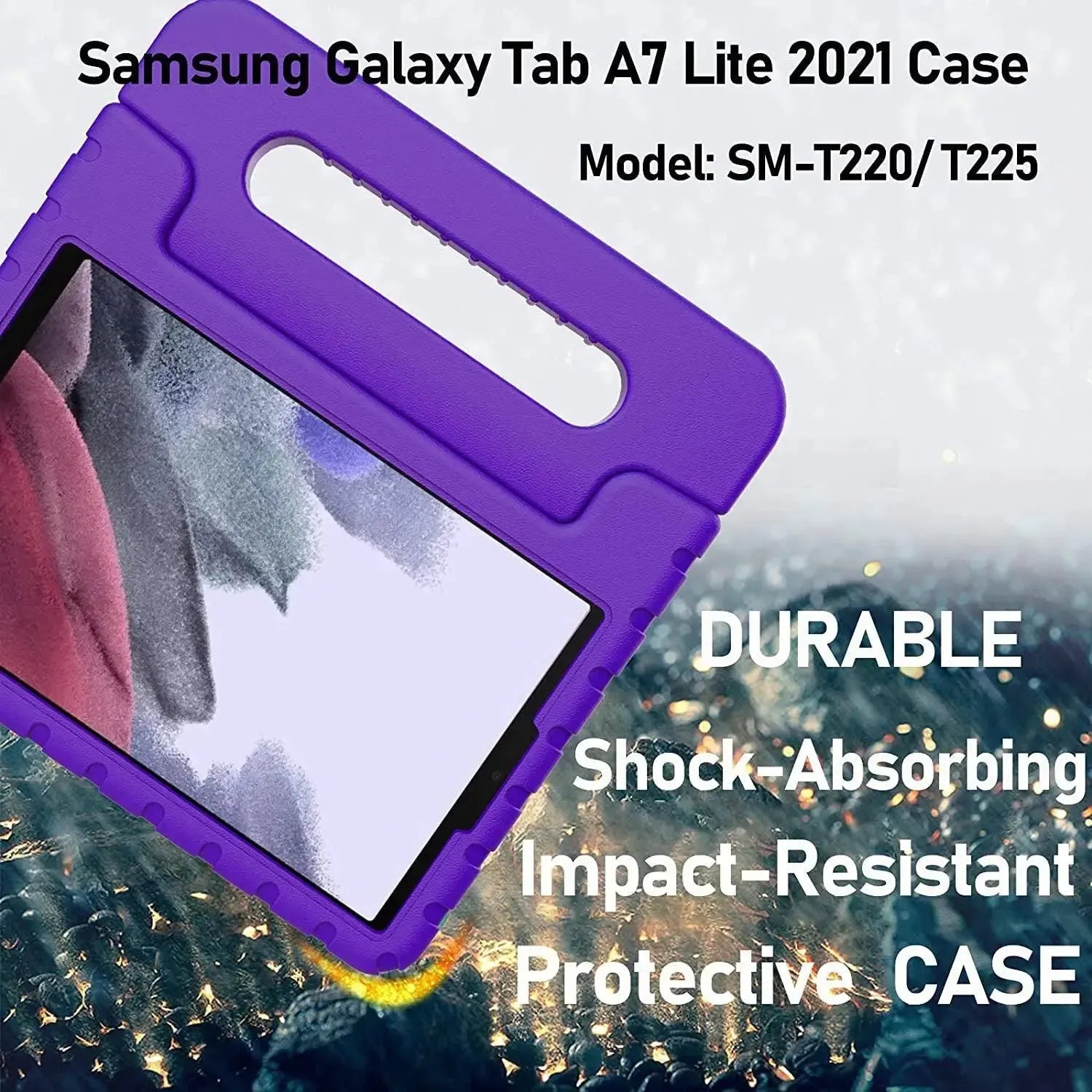 For Samsung Galaxy Tab A7 Lite Kids Case Shockproof Cover With Stand - Purple