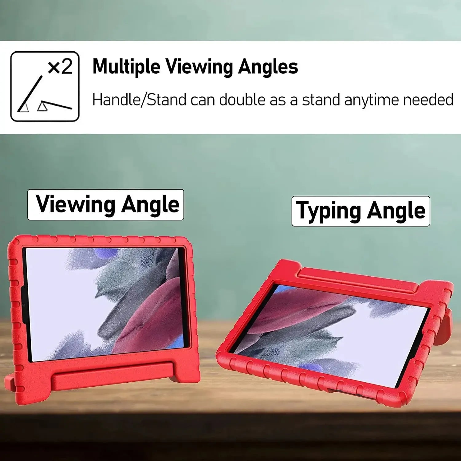 For Samsung Galaxy Tab A7 Lite Kids Case Shockproof Cover With Stand - Red