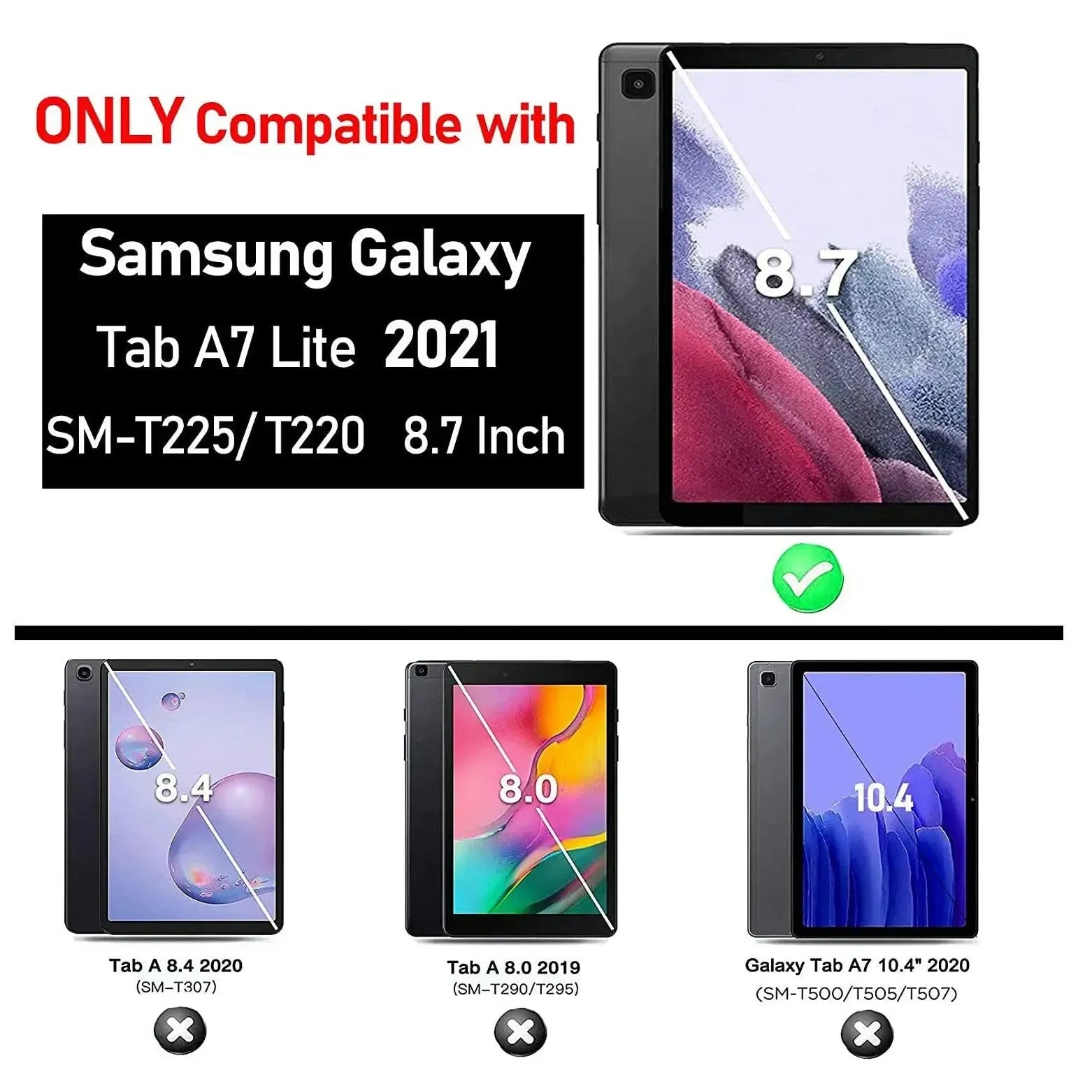 For Samsung Galaxy Tab A7 Lite Kids Case Shockproof Cover With Stand - Red