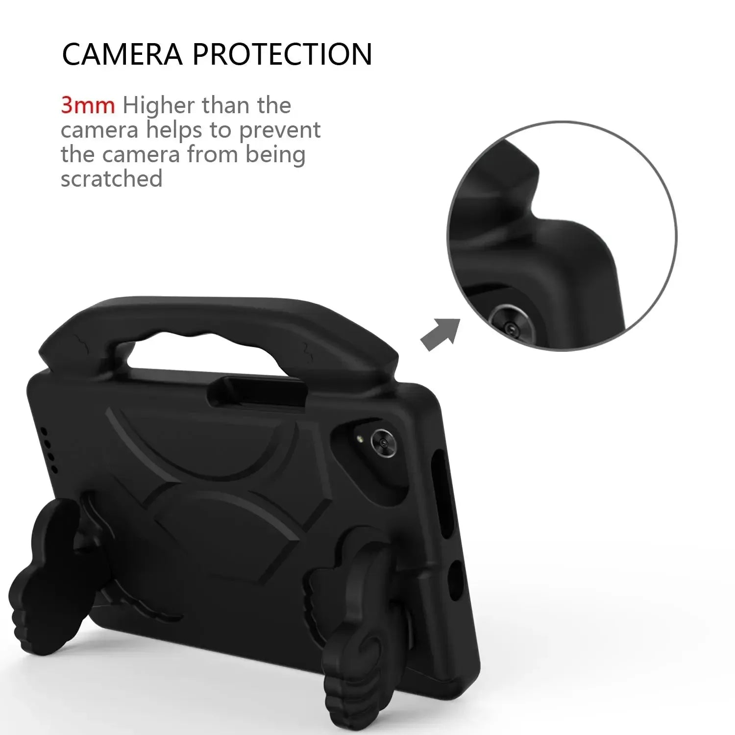 For Samsung Galaxy Tab A7 Lite Kids Friendly Case Shockproof Cover With Thumbs Up - Black