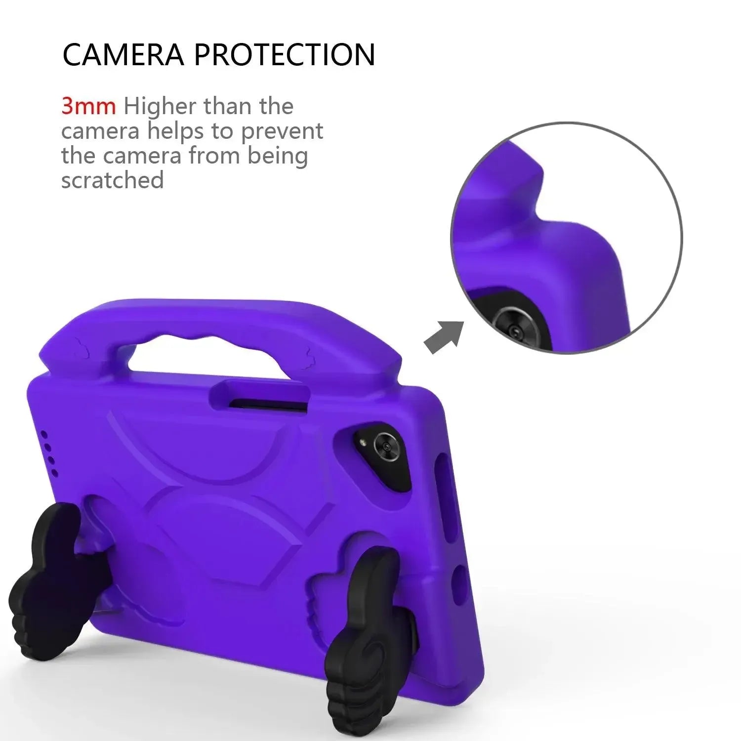 For Samsung Galaxy Tab A7 Lite Kids Friendly Case Shockproof Cover With Thumbs Up - Purple