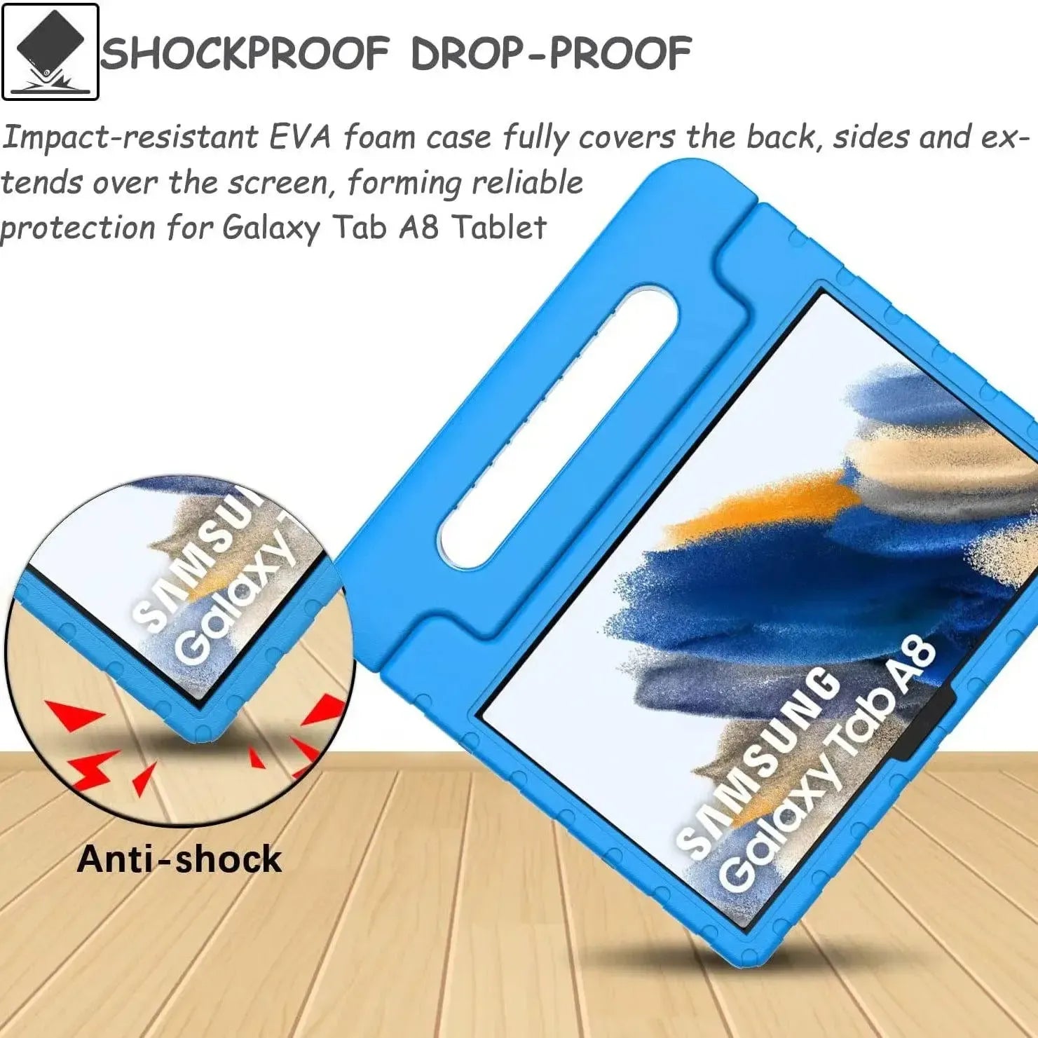 For Samsung Galaxy Tab A8 10.5 2021 Kids Case Shockproof Cover With Stand - Blue