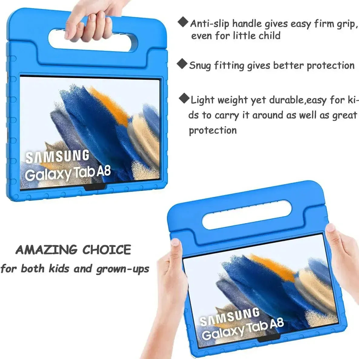 For Samsung Galaxy Tab A8 10.5 2021 Kids Case Shockproof Cover With Stand - Blue