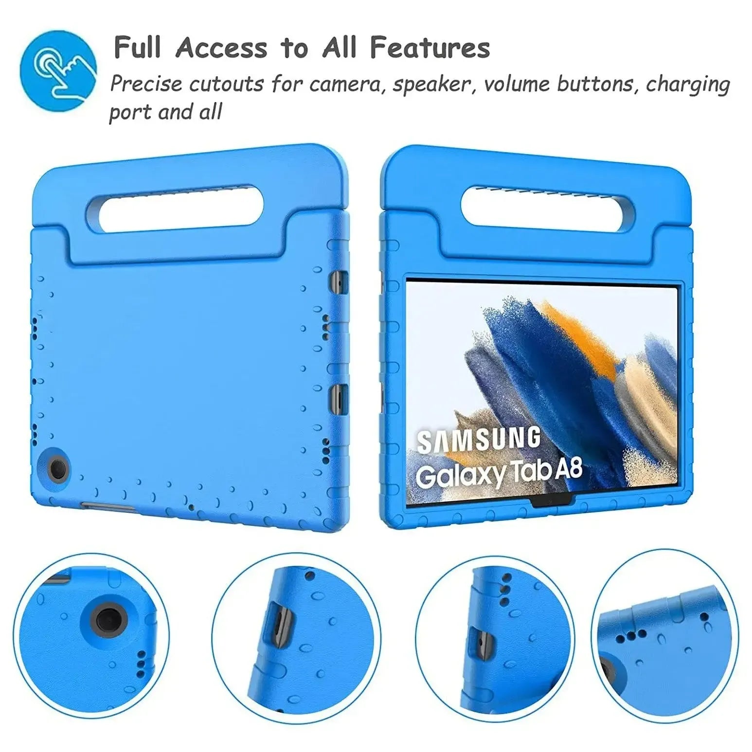 For Samsung Galaxy Tab A8 10.5 2021 Kids Case Shockproof Cover With Stand - Blue