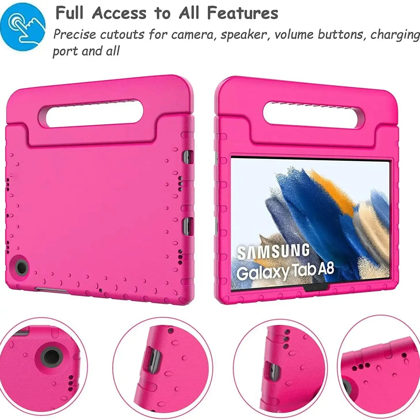 For Samsung Galaxy Tab A8 10.5 2021 Kids Case Shockproof Cover With Stand - Pink