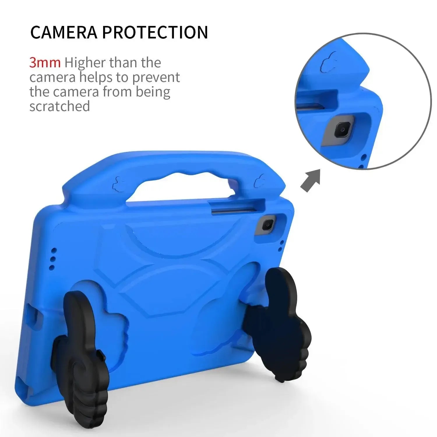 For Samsung Galaxy Tab A8 10.5 2021 Kids Friendly Case Shockproof Cover With Thumbs Up - Blue