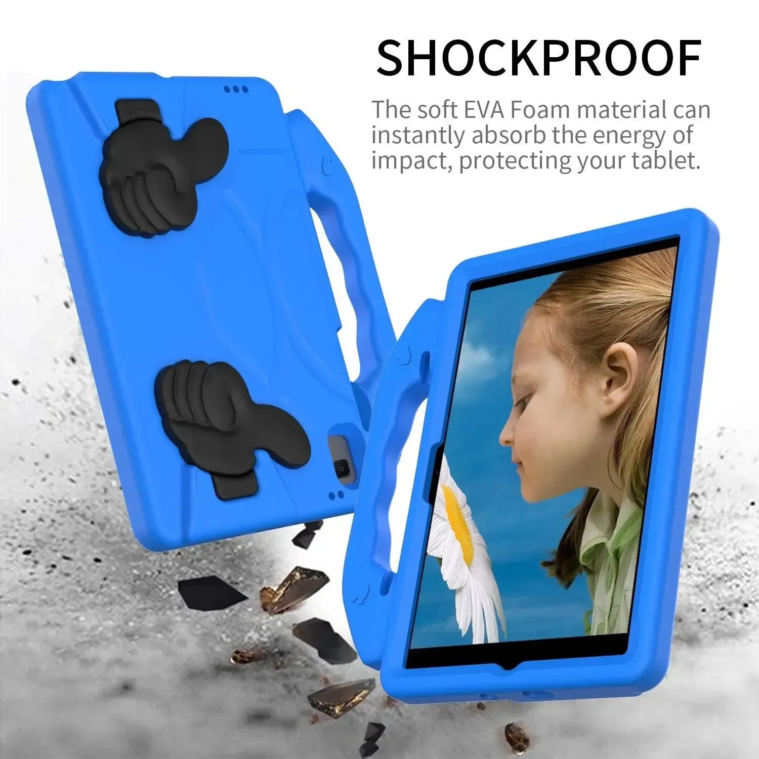 For Samsung Galaxy Tab A8 10.5 2021 Kids Friendly Case Shockproof Cover With Thumbs Up - Blue