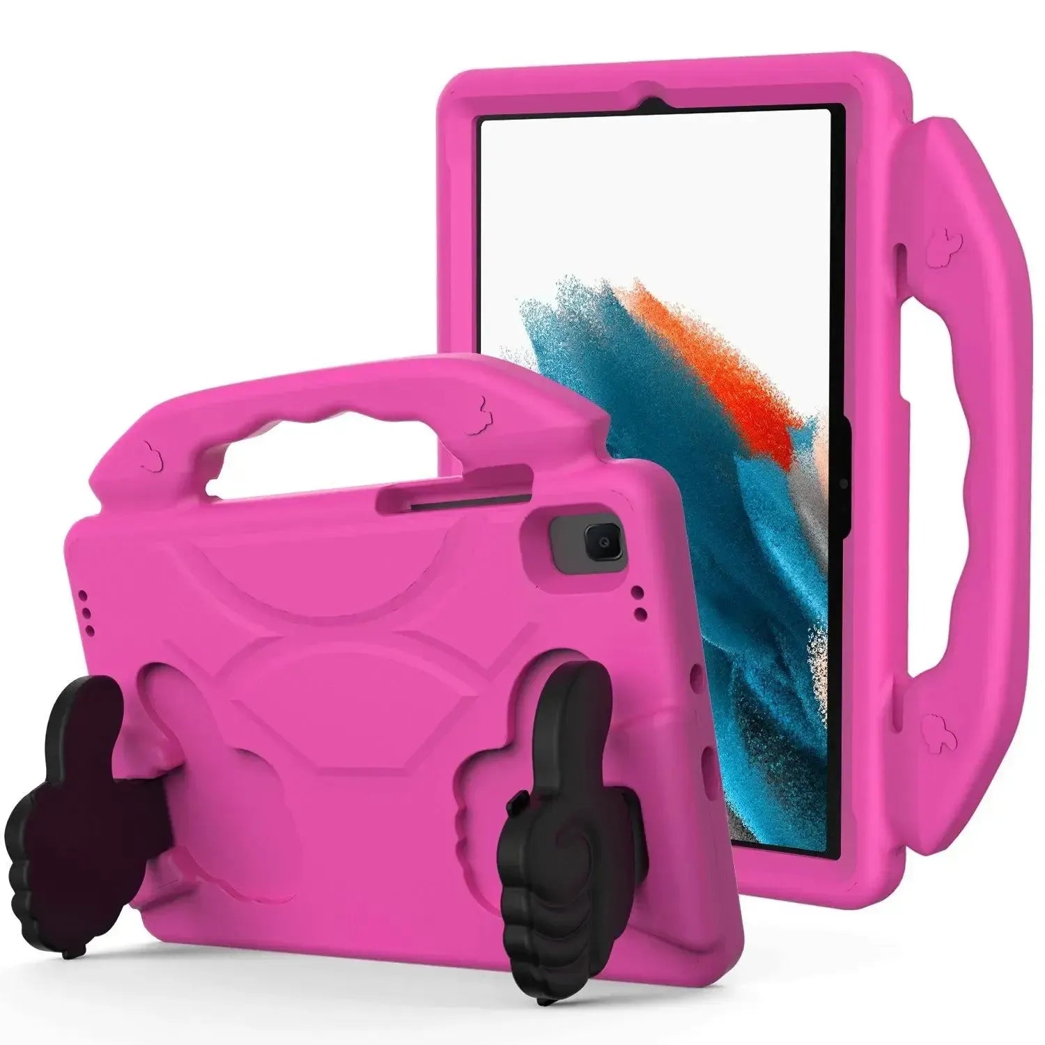 For Samsung Galaxy Tab A8 10.5 2021 Kids Friendly Case Shockproof Cover With Thumbs Up - Pink