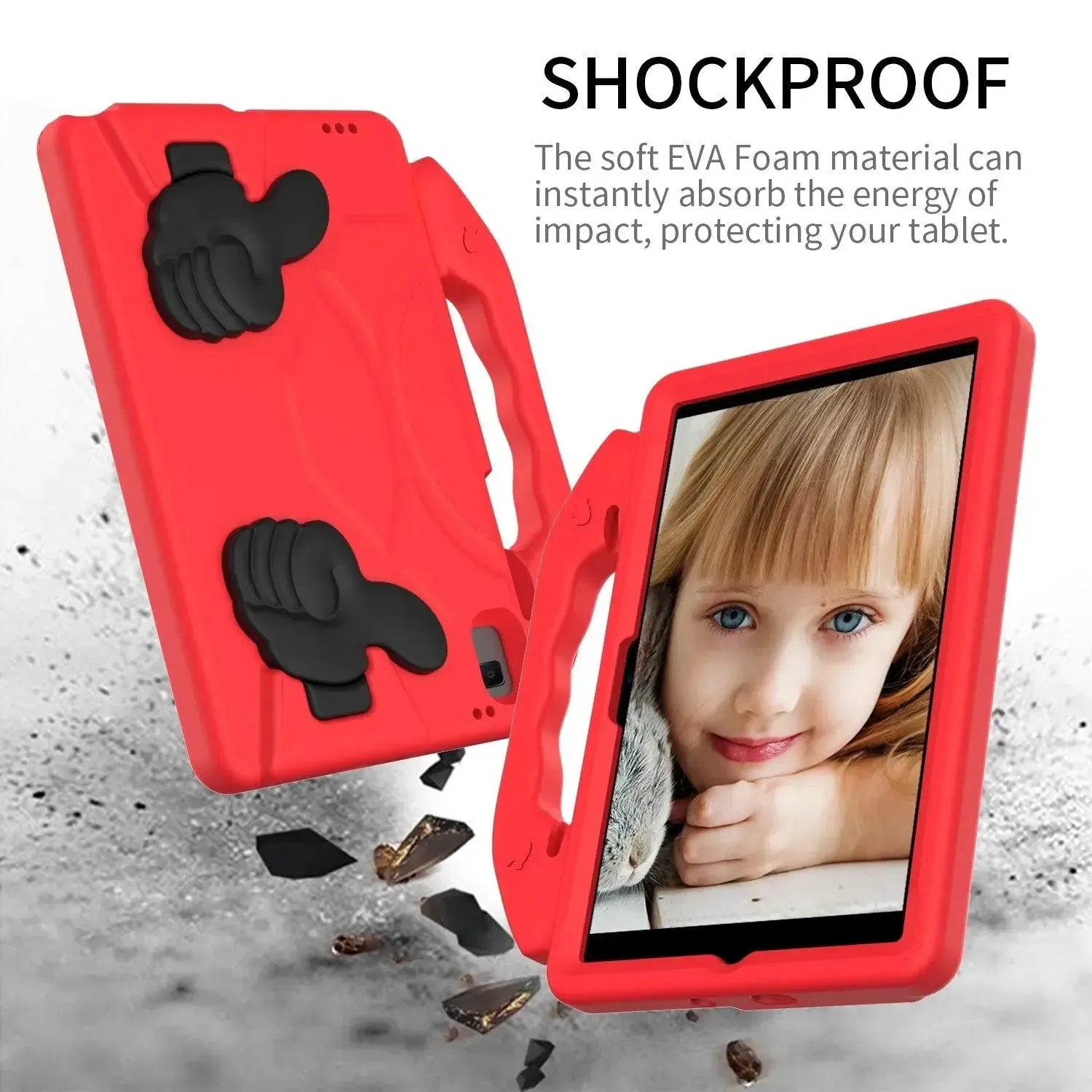 For Samsung Galaxy Tab A8 10.5 2021 Kids Friendly Case Shockproof Cover With Thumbs Up - Red