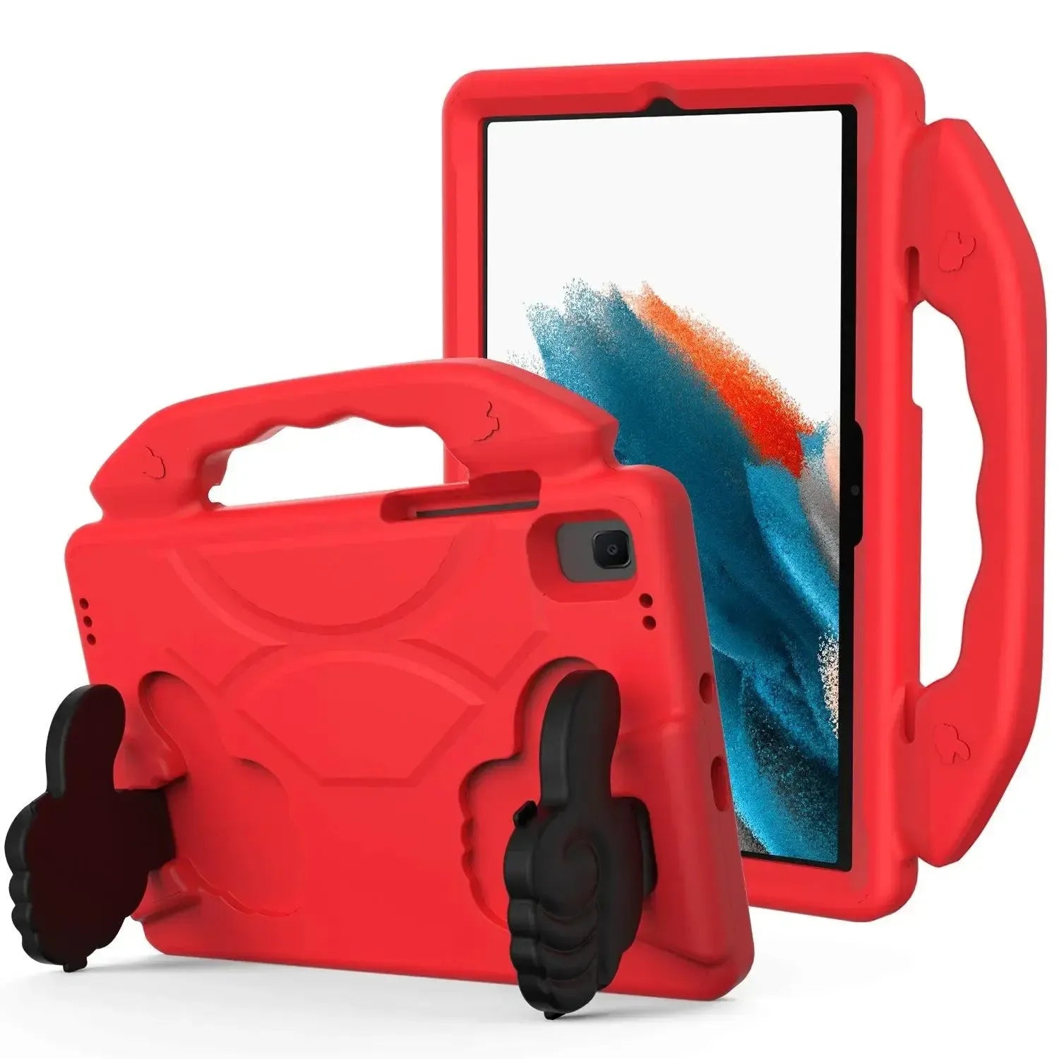 For Samsung Galaxy Tab A8 10.5 2021 Kids Friendly Case Shockproof Cover With Thumbs Up - Red