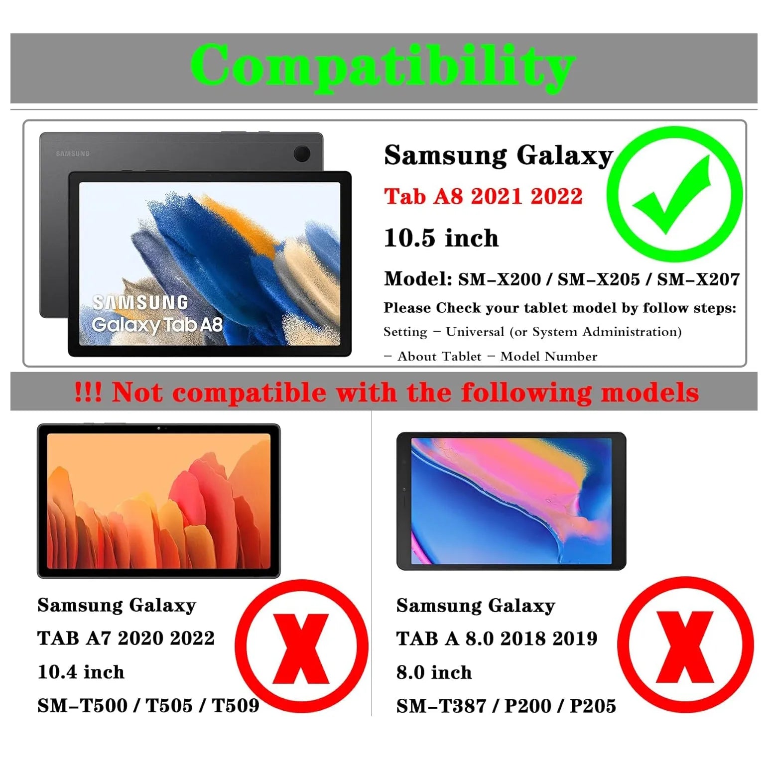 For Samsung Galaxy Tab A8 10.5 2021 Tablet Case 360° Rotating PU Leather Cover - Black