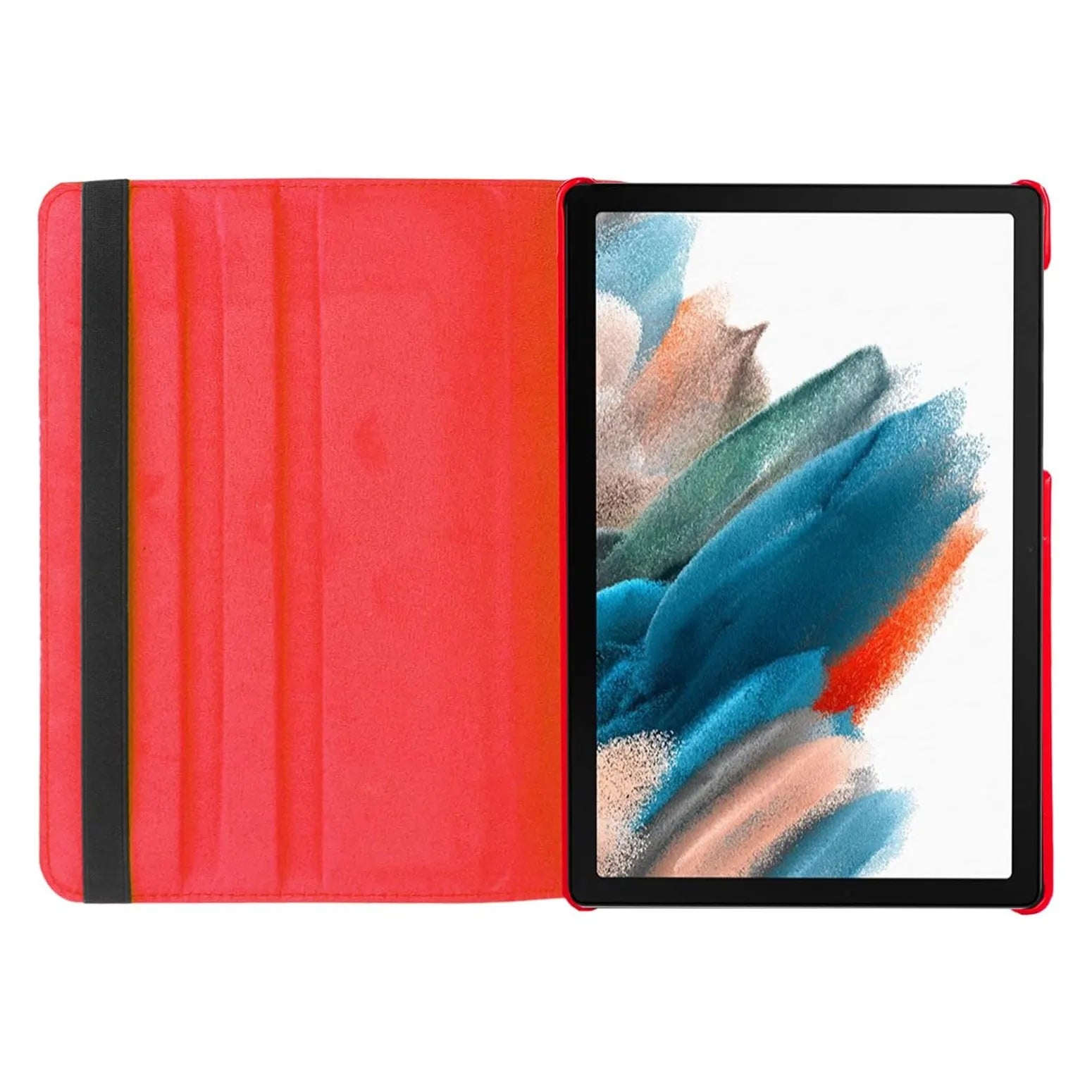 For Samsung Galaxy Tab A8 10.5 2021 Tablet Case 360° Rotating PU Leather Cover - Red