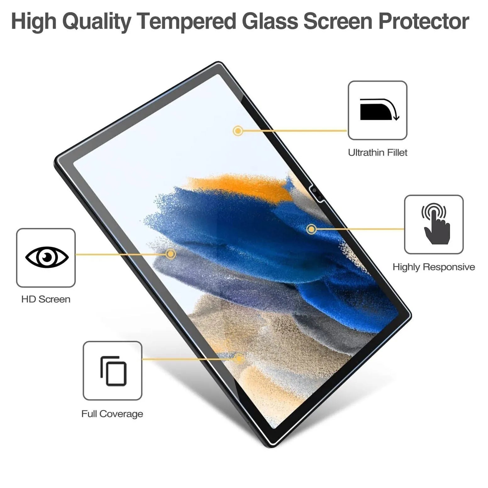 For Samsung Galaxy Tab A8 10.5" 2021 Tempered Glass Screen Protector