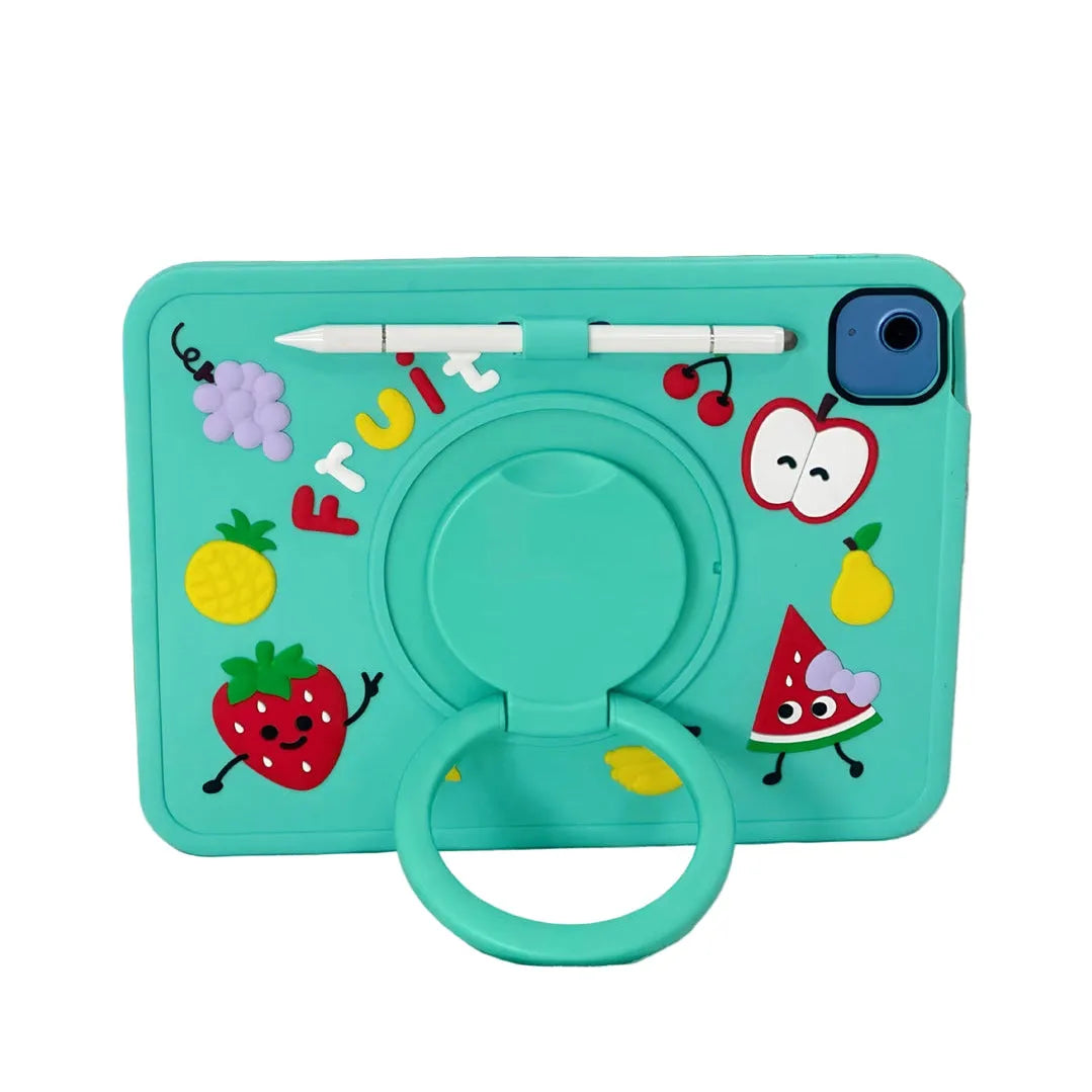 For Samsung Galaxy Tab A9 Plus 11" Kids Silicone Ring Case Green