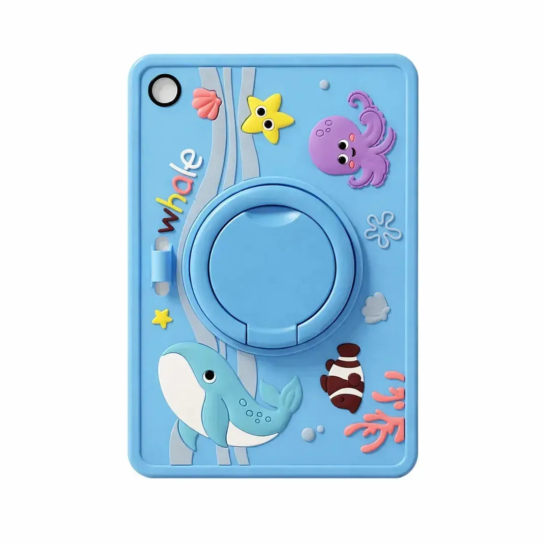 For Samsung Galaxy Tab A9 Plus / A11 Plus 11" Kids Silicone Ring Case Sky Blue Ocean