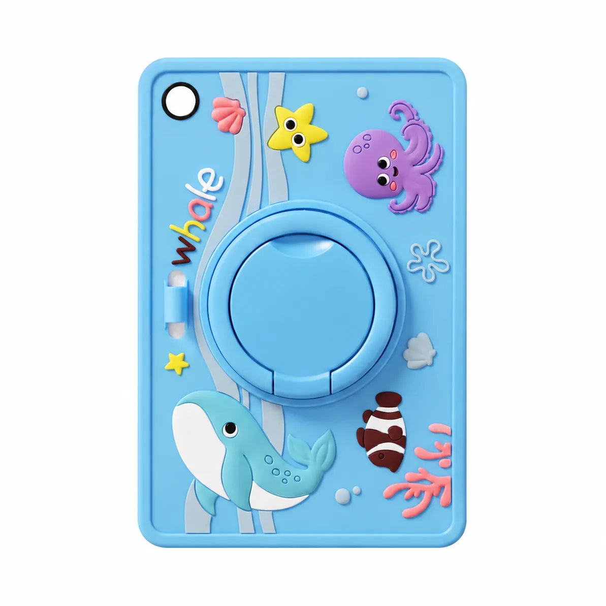 For Samsung Galaxy Tab A9 SM-X110 8.7" Kids Silicone Ring Case Sky Blue Ocean