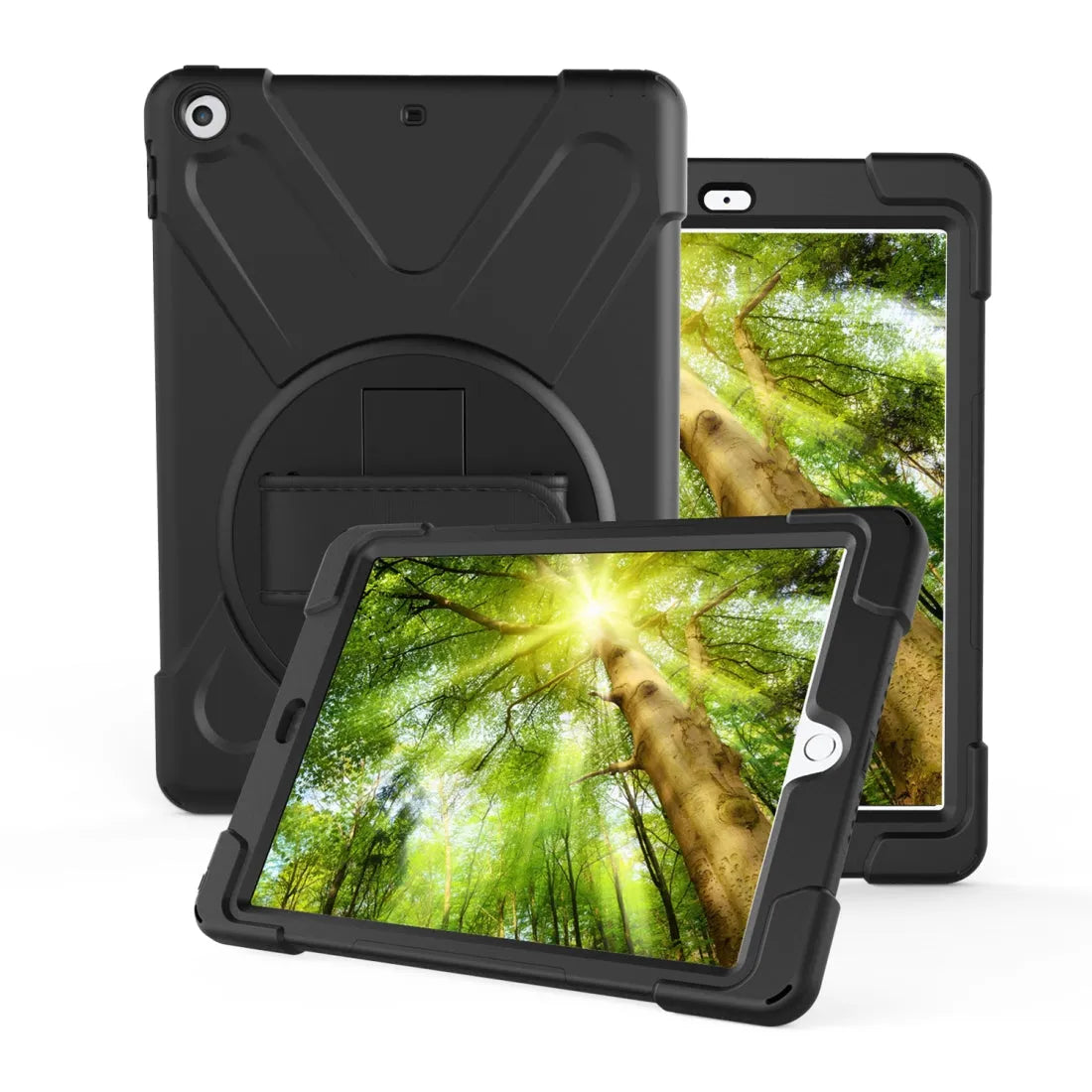For Samsung Galaxy Tab S6 360 Degree Rotation PC + Silicone Protective Case With Holder & Hand-strap Light Green