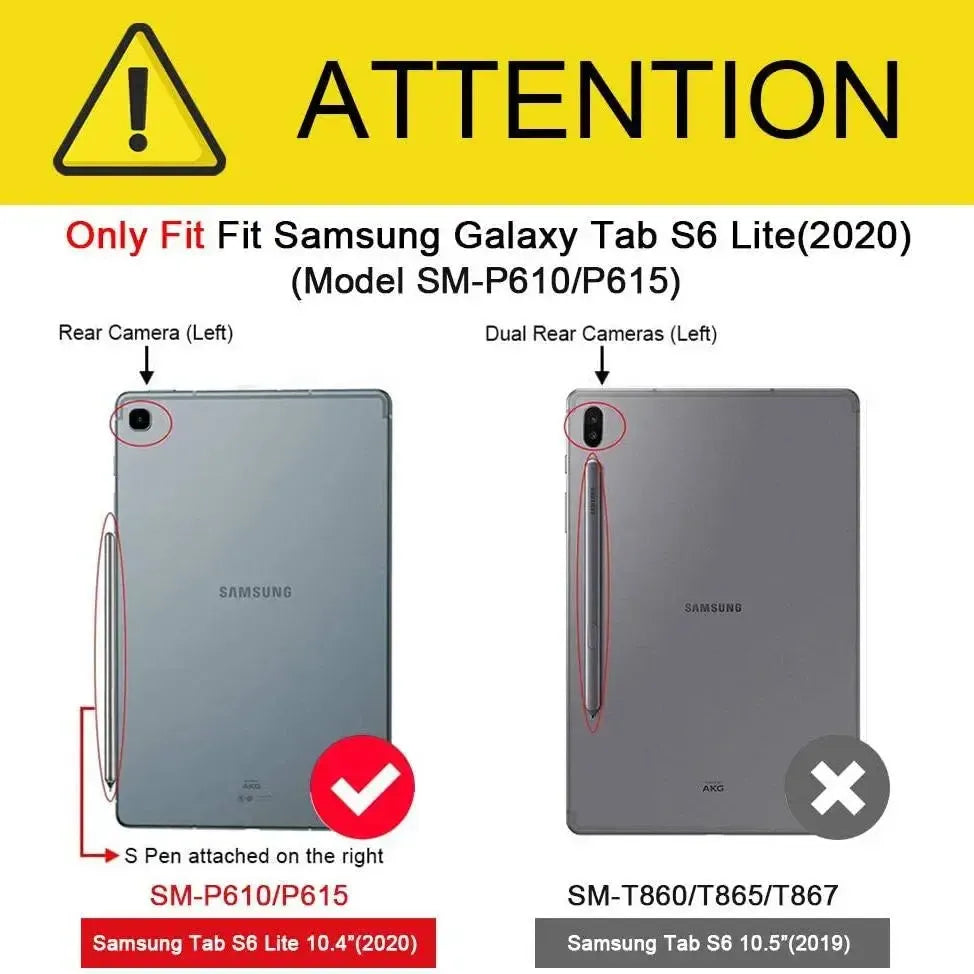 For Samsung Galaxy Tab S6 Lite 2024 Kids Case Shockproof Cover With Stand - Black