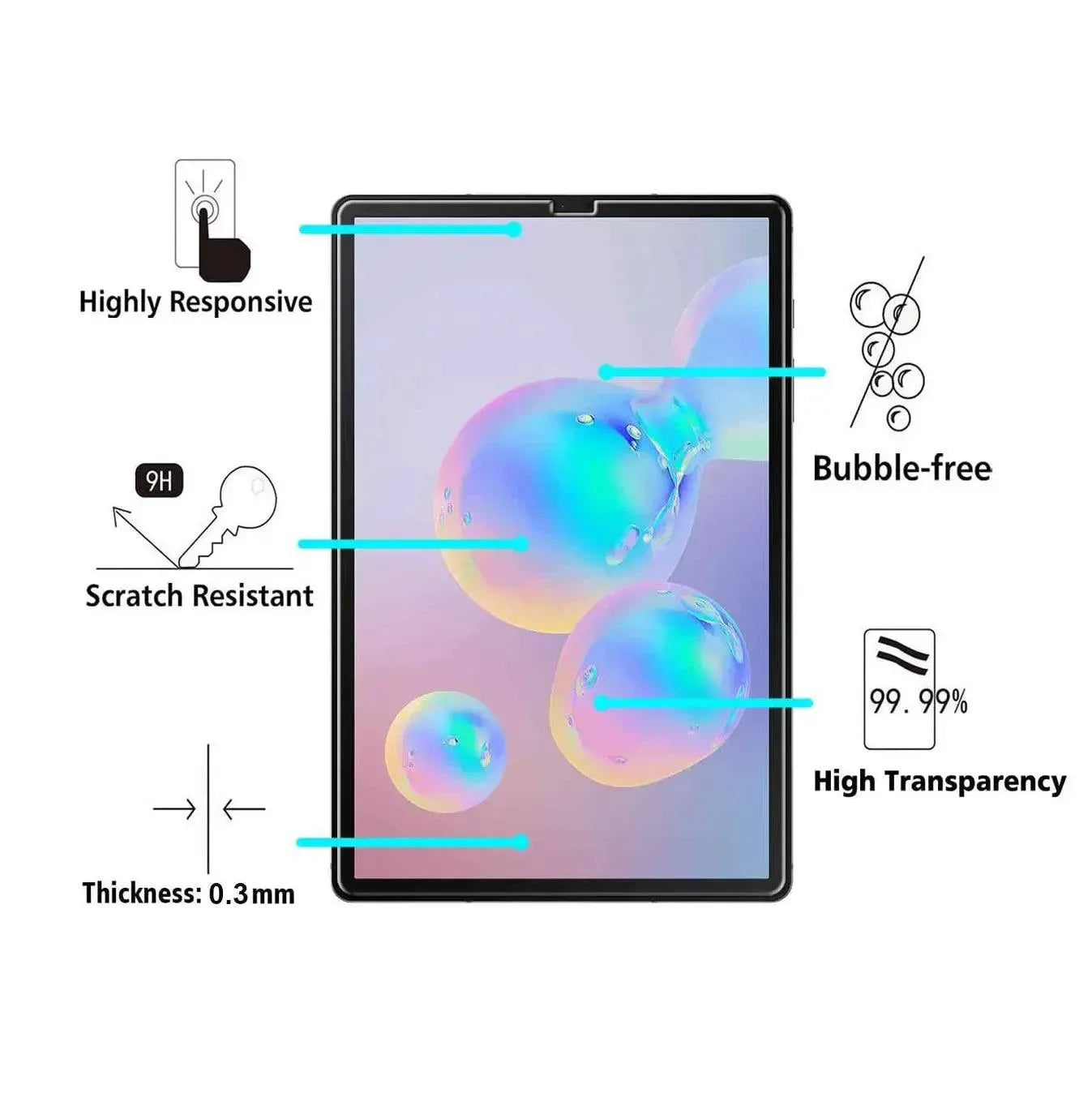 For Samsung Galaxy Tab S6 Tempered Glass Screen Protector