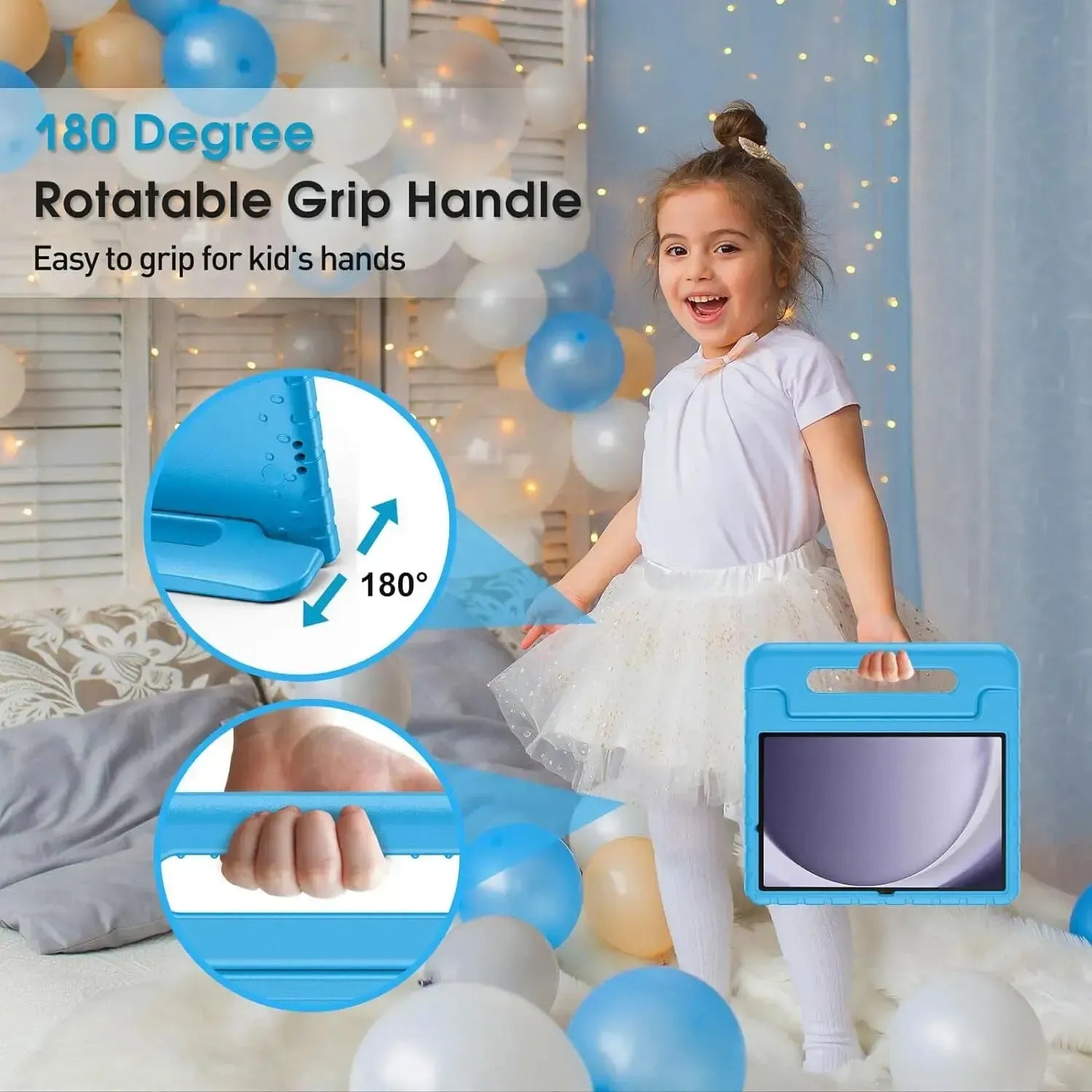 For Xiaomi Redmi Pad SE Kids Case Shockproof Cover With Stand - Blue