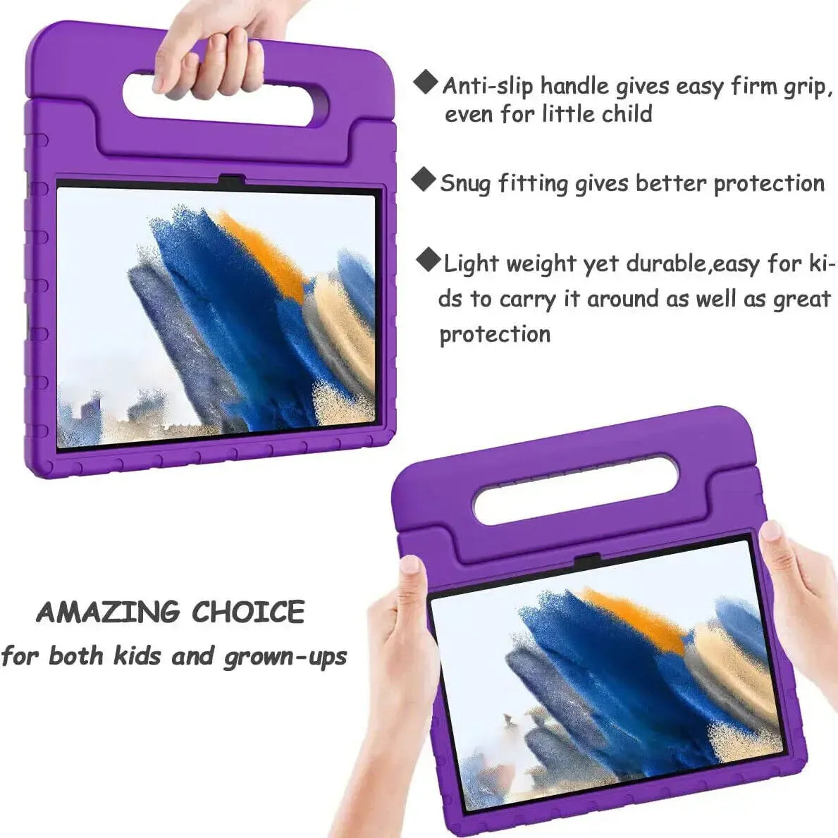 For Xiaomi Redmi Pad SE Kids Case Shockproof Cover With Stand - Purple