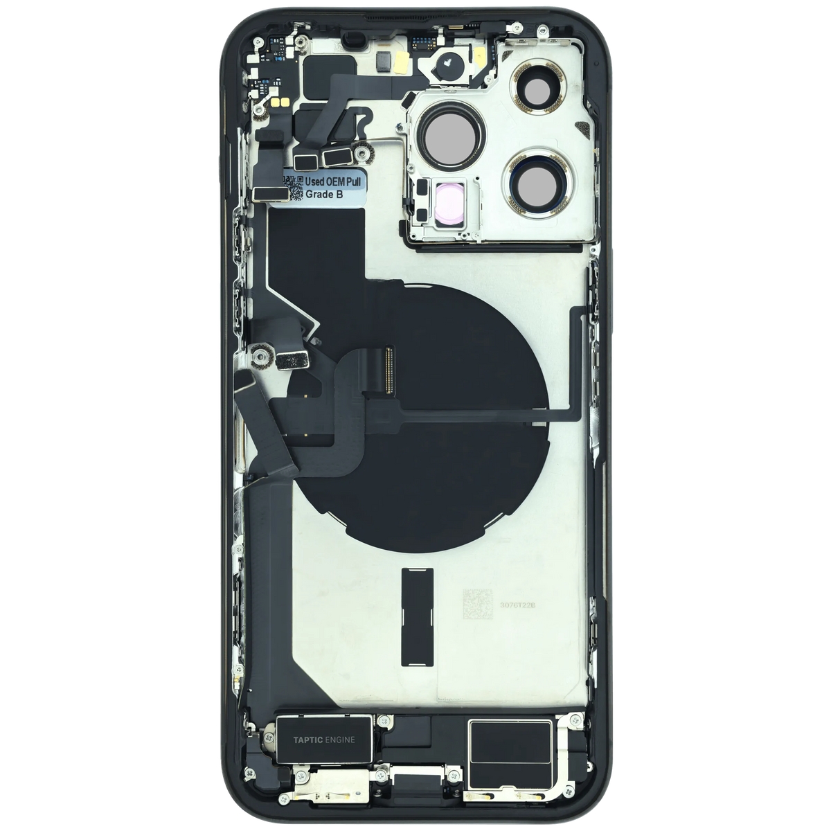 For iPhone 14 Pro Max Back Housing With Charging Port & Small Parts EU / Global Version Pulled - Grade B - Space Black