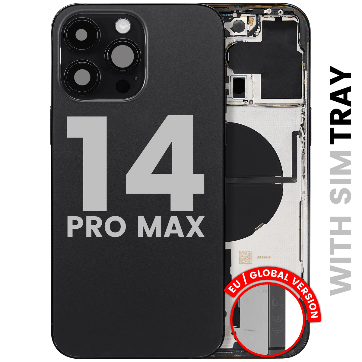 For iPhone 14 Pro Max Back Housing With Small Parts EU / Global Version Pulled - Grade A - Space Black