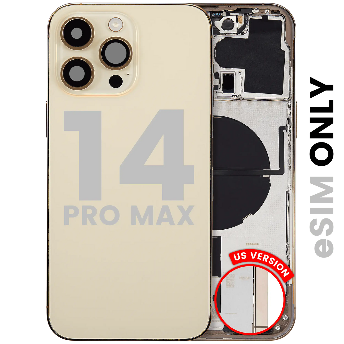 For iPhone 14 Pro Max Back Housing With Small Parts US Version Pulled - Grade B - Gold