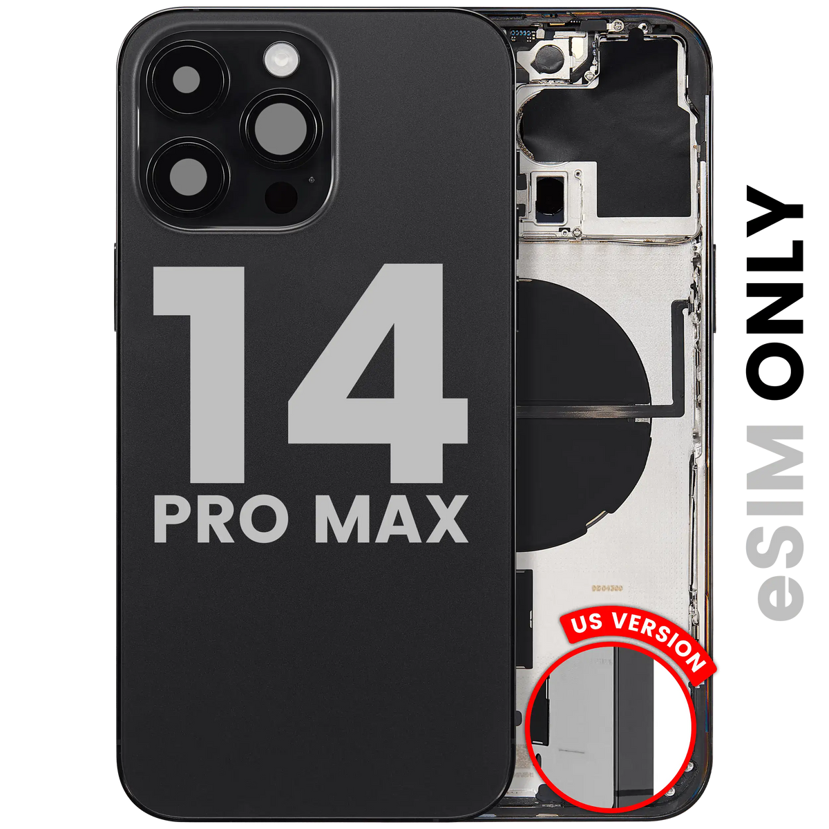 For iPhone 14 Pro Max Back Housing With Small Parts US Version Pulled - Grade B - Space Black