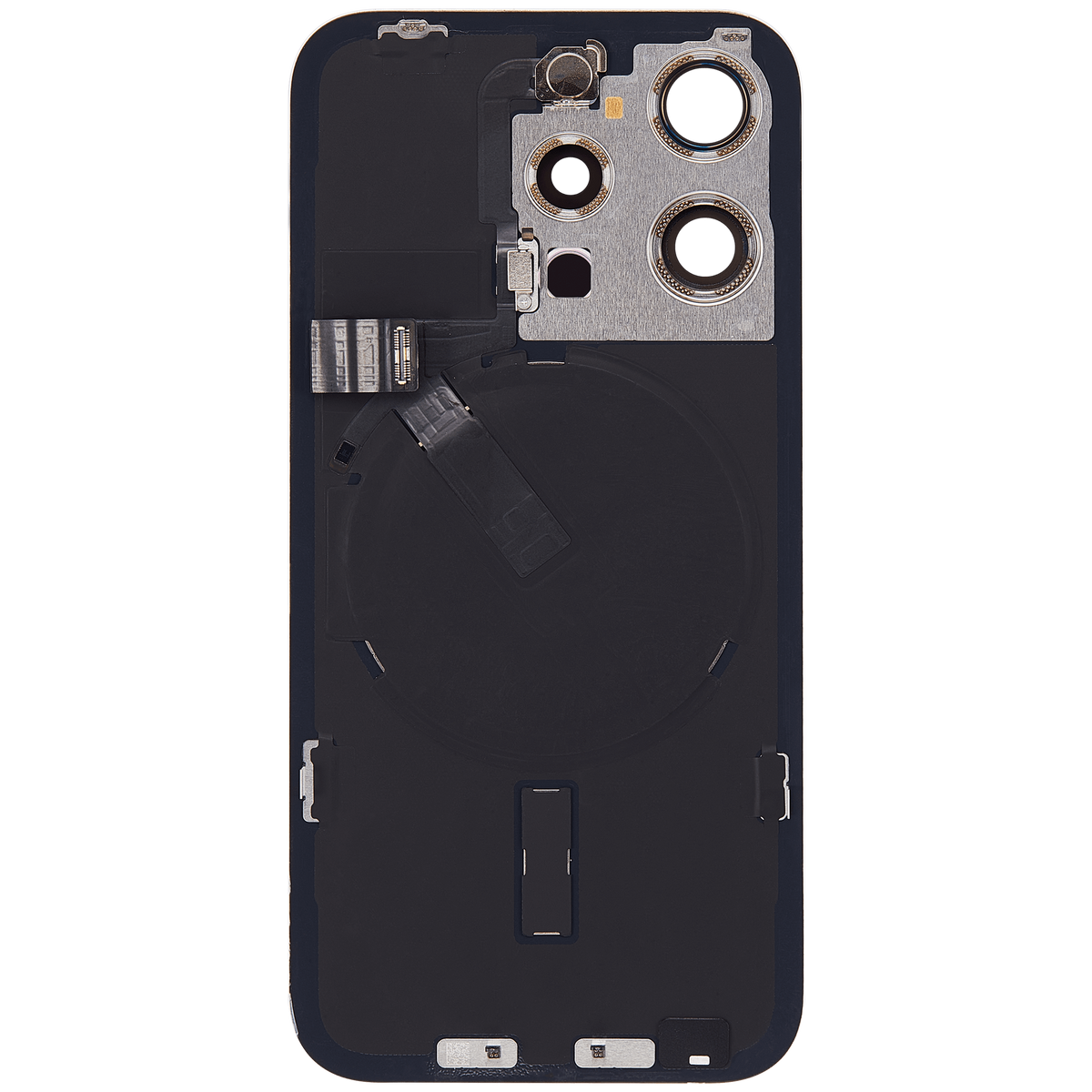 For iPhone 15 Pro Back Glass With MagSafe Magnet, NFC & Flashlight Flex Pulled - Grade A - White Titanium