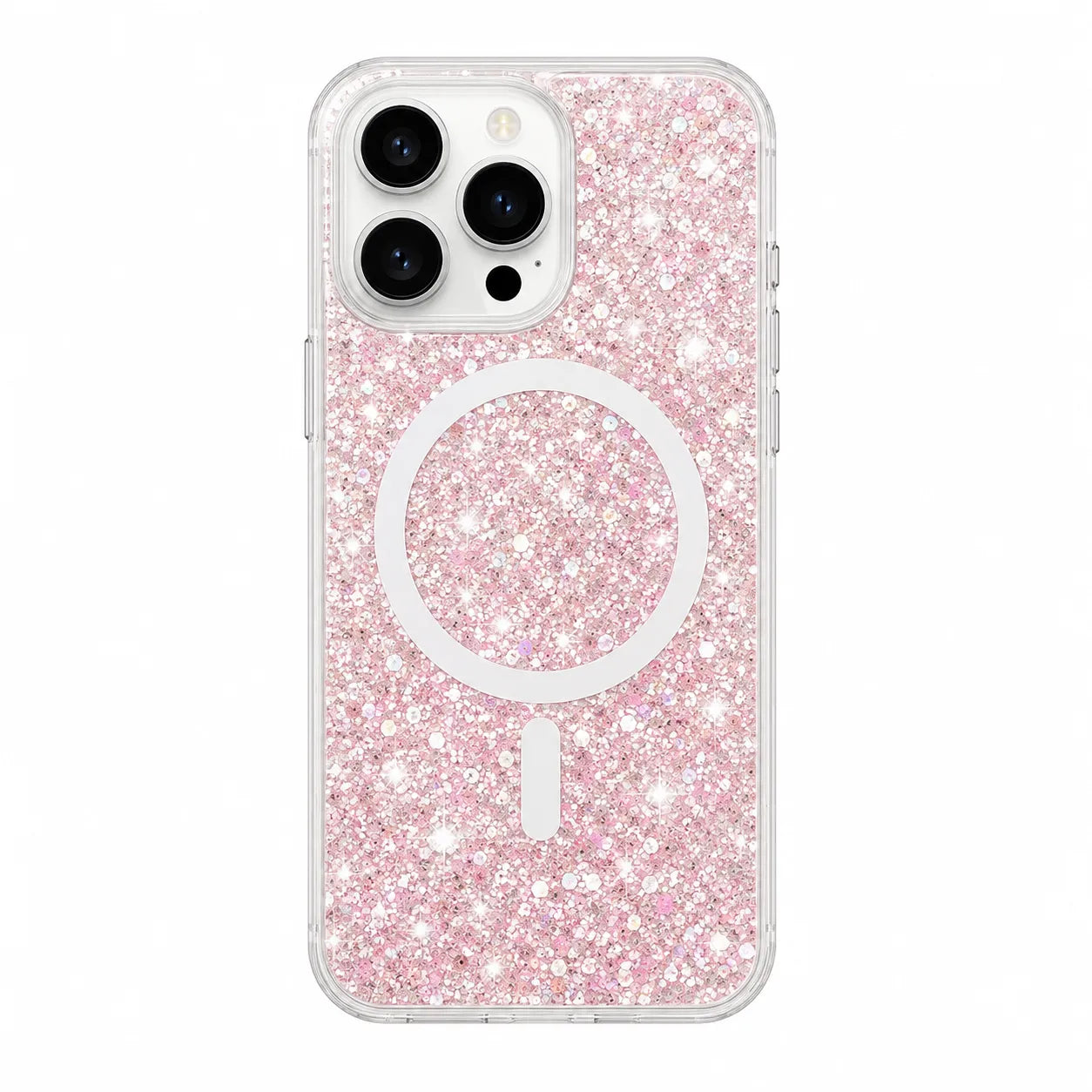 For iPhone 15 Pro Max Axis Magsafe Glitter Case Pink