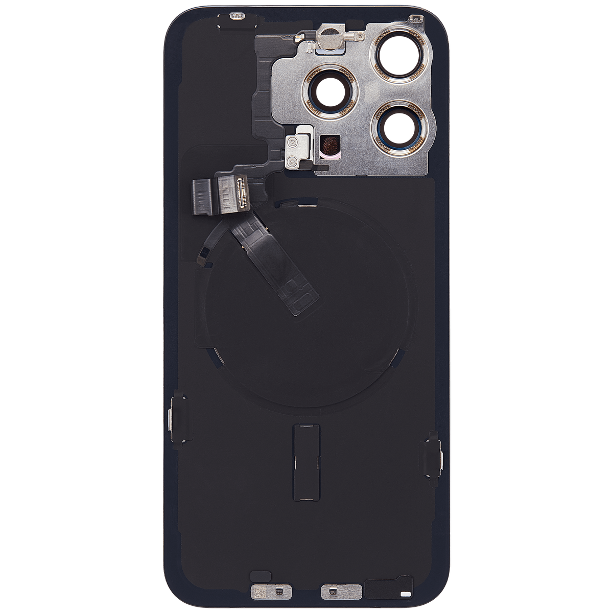 Back Glass W/ Mag Safe Magnet & Nfc & Flashlight Flex For I Phone 15 Pro Max (Used Oem Pull: Grade A) (Black Titanium)