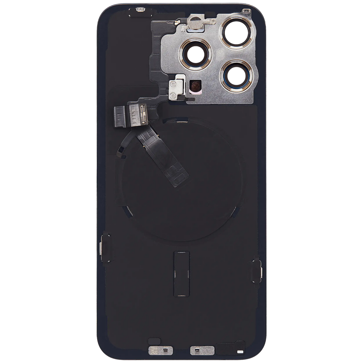 For iPhone 15 Pro Max Back Glass With MagSafe Magnet, NFC & Flashlight Flex Pulled - Grade B - Black Titanium