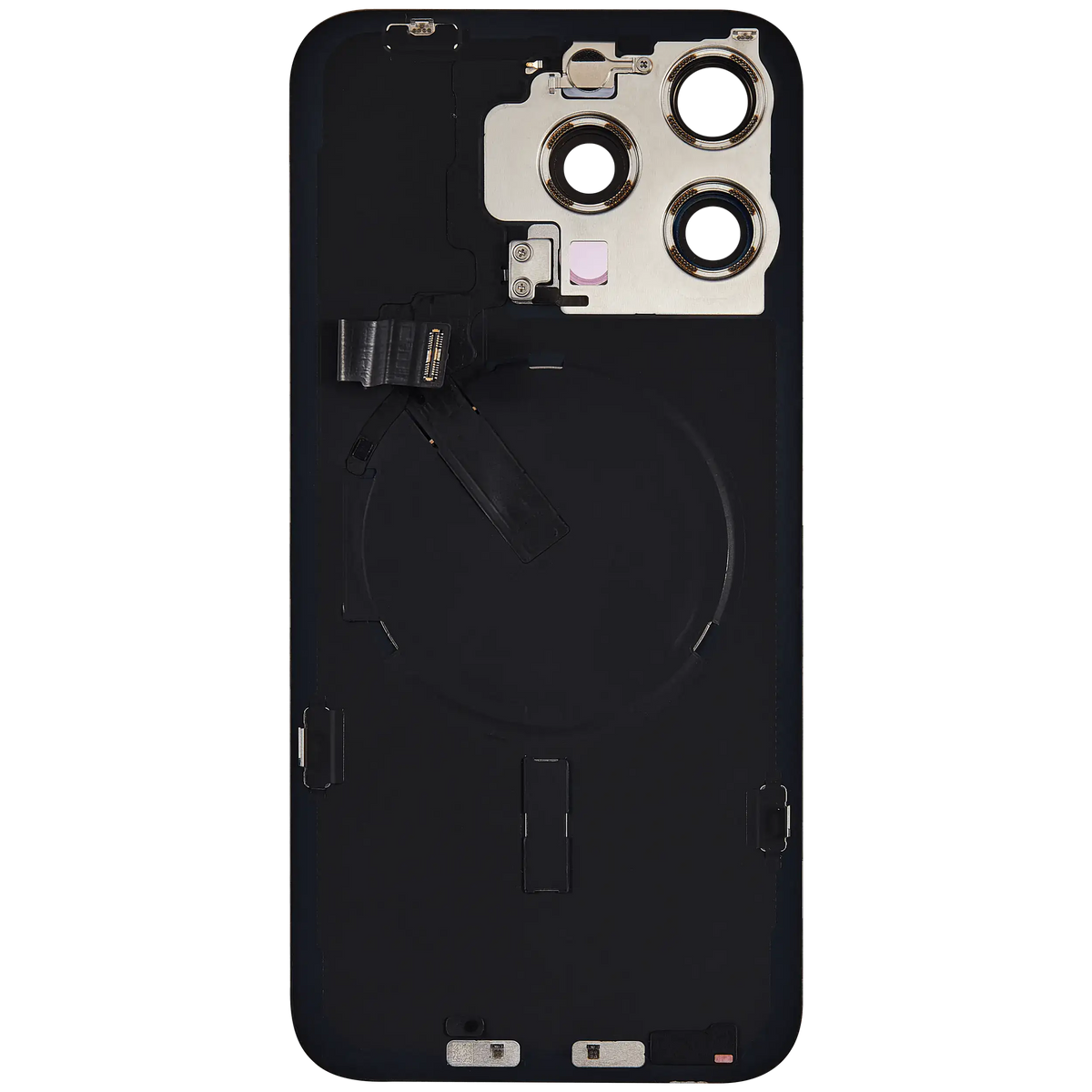 For iPhone 15 Pro Max Back Glass With MagSafe Magnet, NFC & Flashlight Flex Pulled - Grade B - Natural Titanium