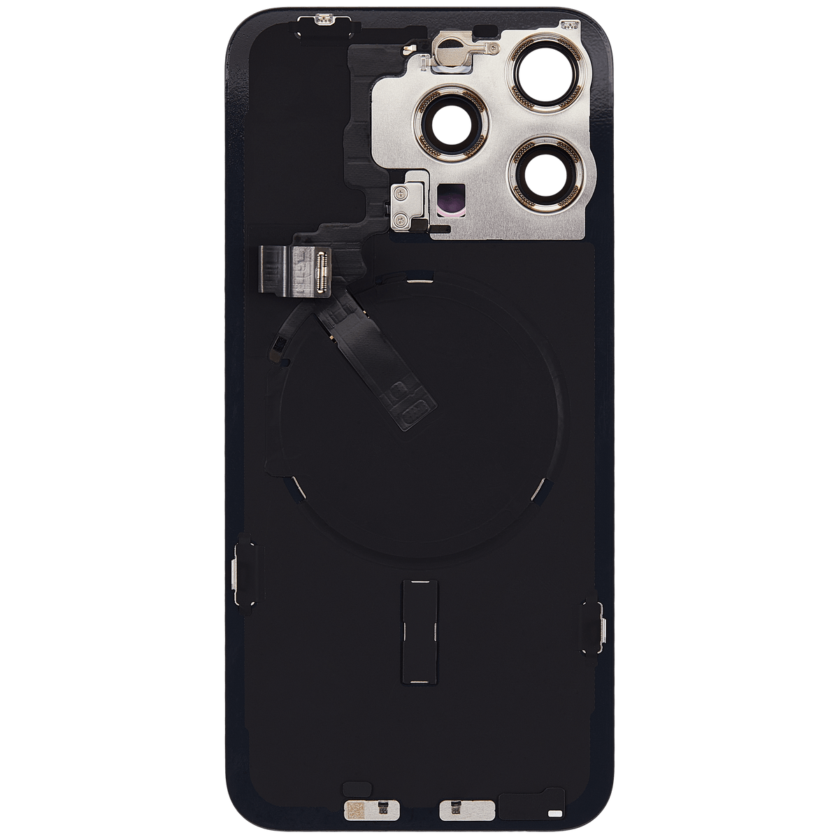 For iPhone 15 Pro Max Back Glass With MagSafe Magnet, NFC & Flashlight Flex Pulled - Grade C - White Titanium