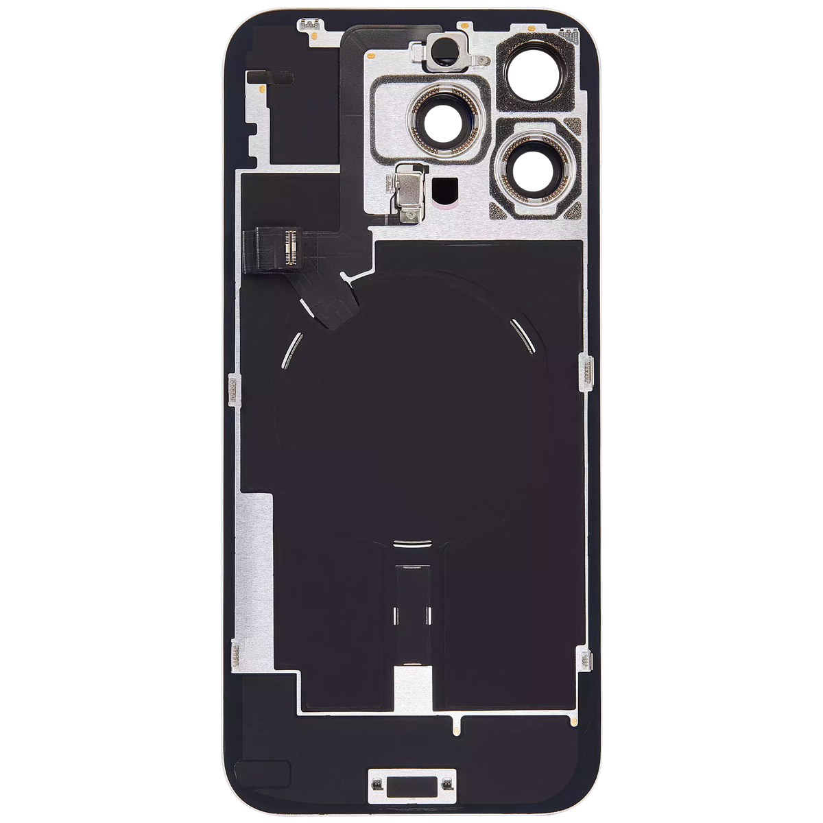 For iPhone 16 Pro Max Back Glass With MagSafe Magnet, NFC & Flashlight Flex Pulled - Grade A - White Titanium