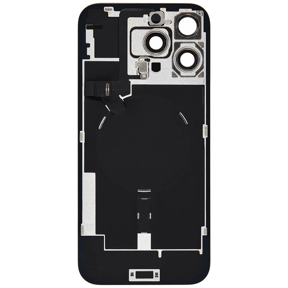 For iPhone 16 Pro Max Back Glass With MagSafe Magnet, NFC & Flashlight Flex Pulled - Grade B - Desert Titanium