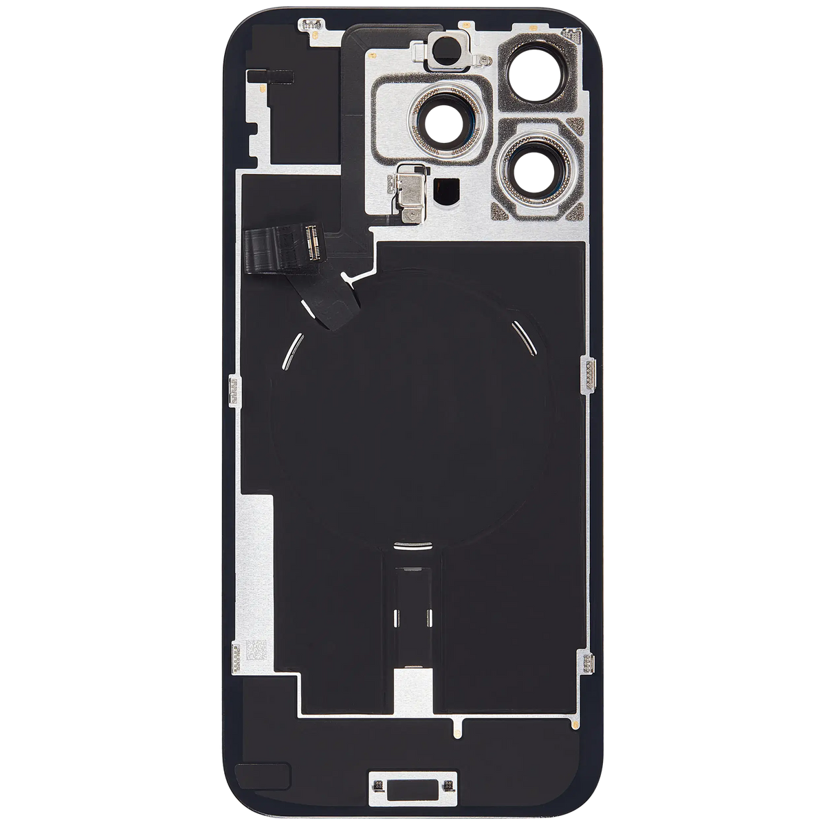 For iPhone 16 Pro Max Back Glass With MagSafe Magnet, NFC & Flashlight Flex Pulled - Grade C - Black Titanium