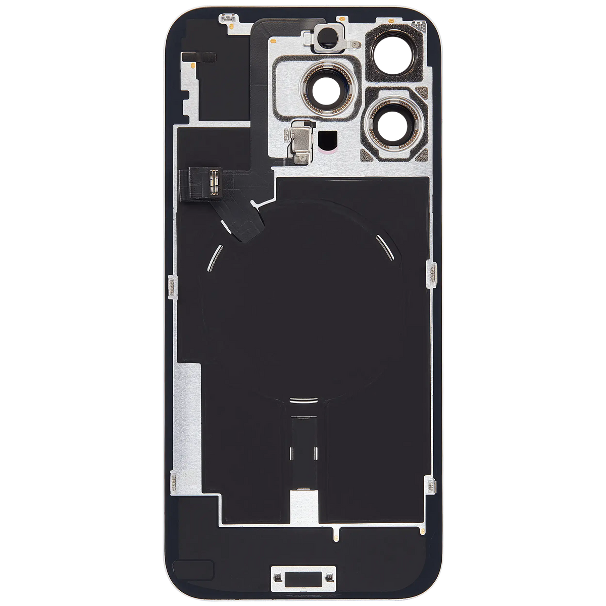For iPhone 16 Pro Max Back Glass With MagSafe Magnet, NFC & Flashlight Flex Pulled - Grade C - White Titanium
