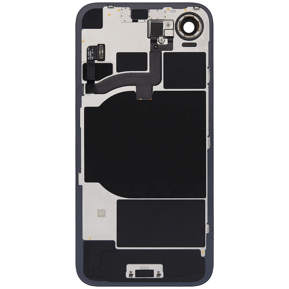 For iPhone 16e Back Glass With NFC Charging Flex & Flashlight Flex Pulled - Grade A - Black