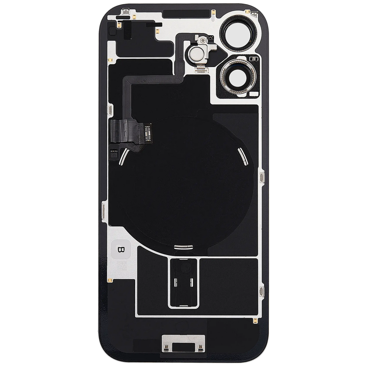 For iPhone 17 Back Glass With MagSafe Magnet, NFC & Flashlight Flex Pulled - Grade B - Mist Blue