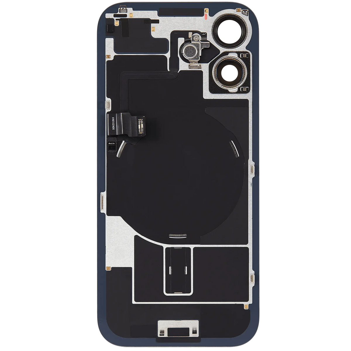 For iPhone 17 Back Glass With MagSafe Magnet, NFC & Flashlight Flex Pulled - Grade C - Black
