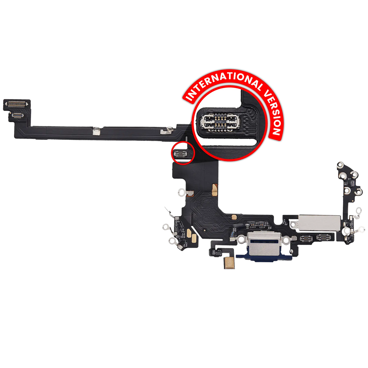 For iPhone 17 Pro Charging Port Flex Cable International Version | Aftermarket Plus - Deep Blue