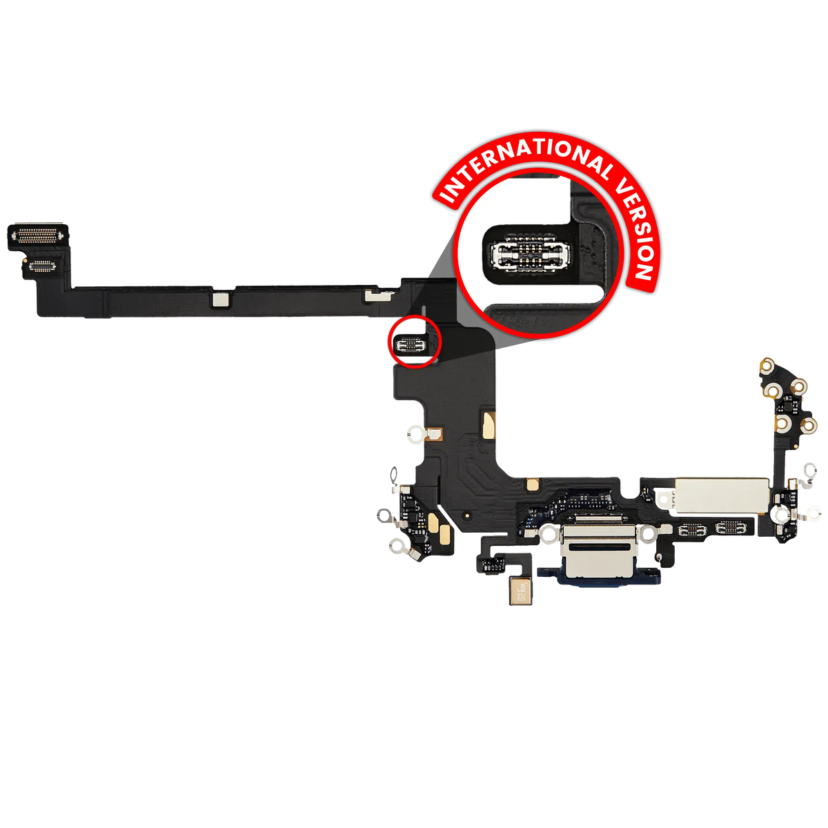 For iPhone 17 Pro Charging Port Flex Cable International Version Pulled - Deep Blue