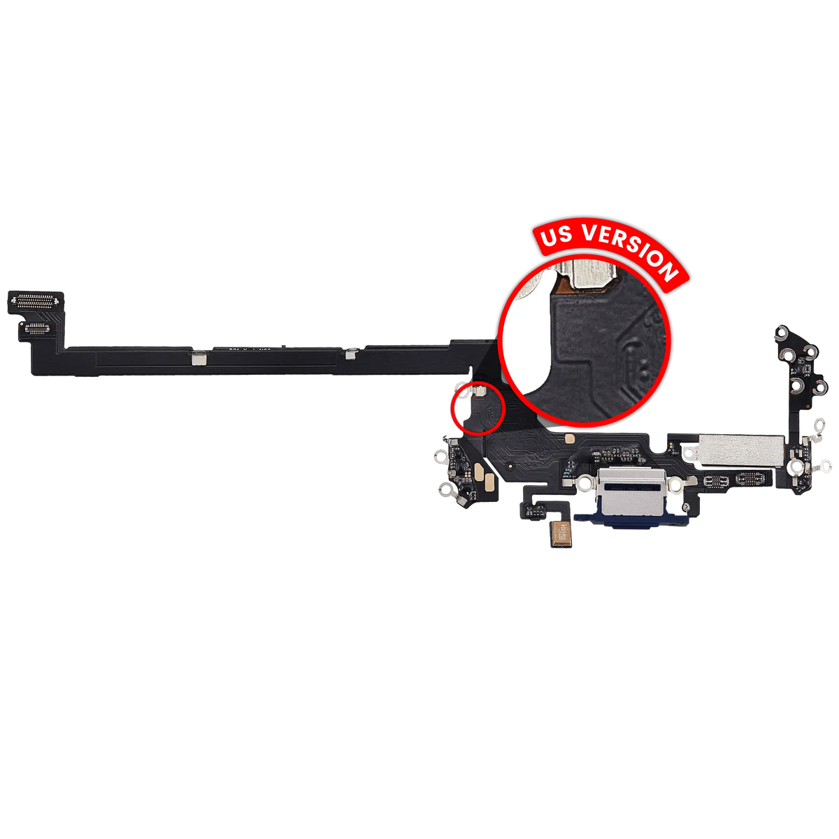 For iPhone 17 Pro Charging Port Flex Cable US Version | Aftermarket Plus - Deep Blue
