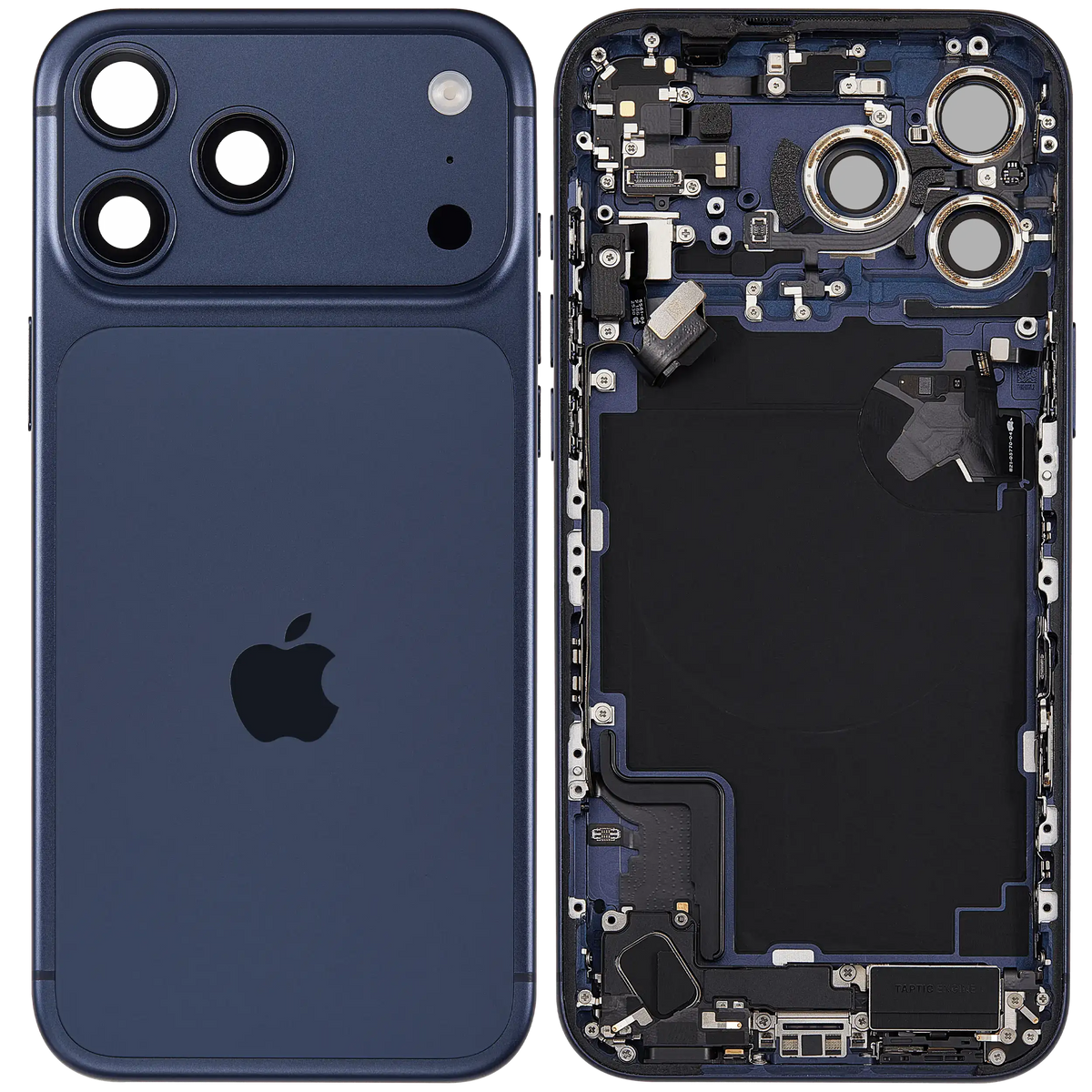 For iPhone 17 Pro Max Back Housing With Charging Port & Small Parts EU / Global Version Pulled - Grade A - Deep Blue