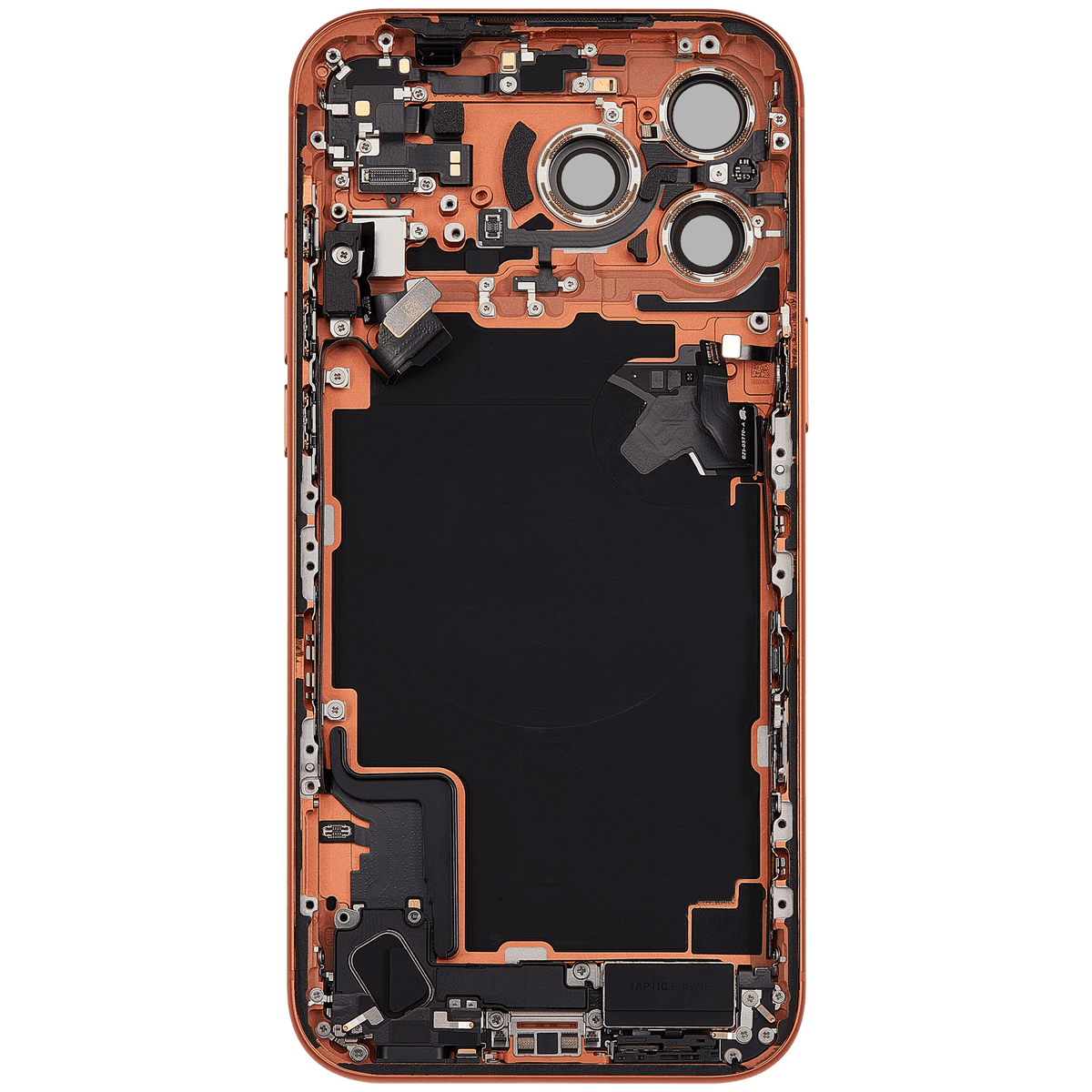 For iPhone 17 Pro Max Back Housing With Charging Port & Small Parts EU / Global Version Pulled - Grade C - Cosmic Orange